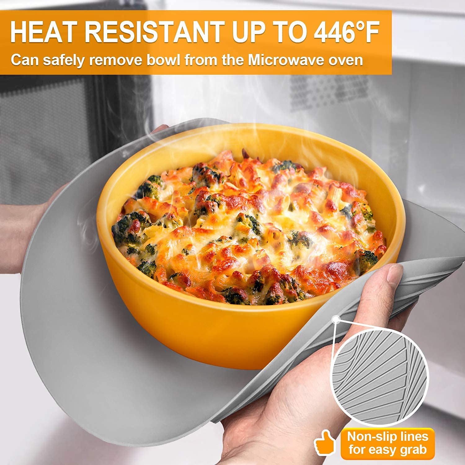 Silicone Microwave Mats, Walfos Heat Resistant Multi-Purpose Microwave Trivet Mat, Non-Slip, Bpa Free And Dishwasher Safe, Perfe