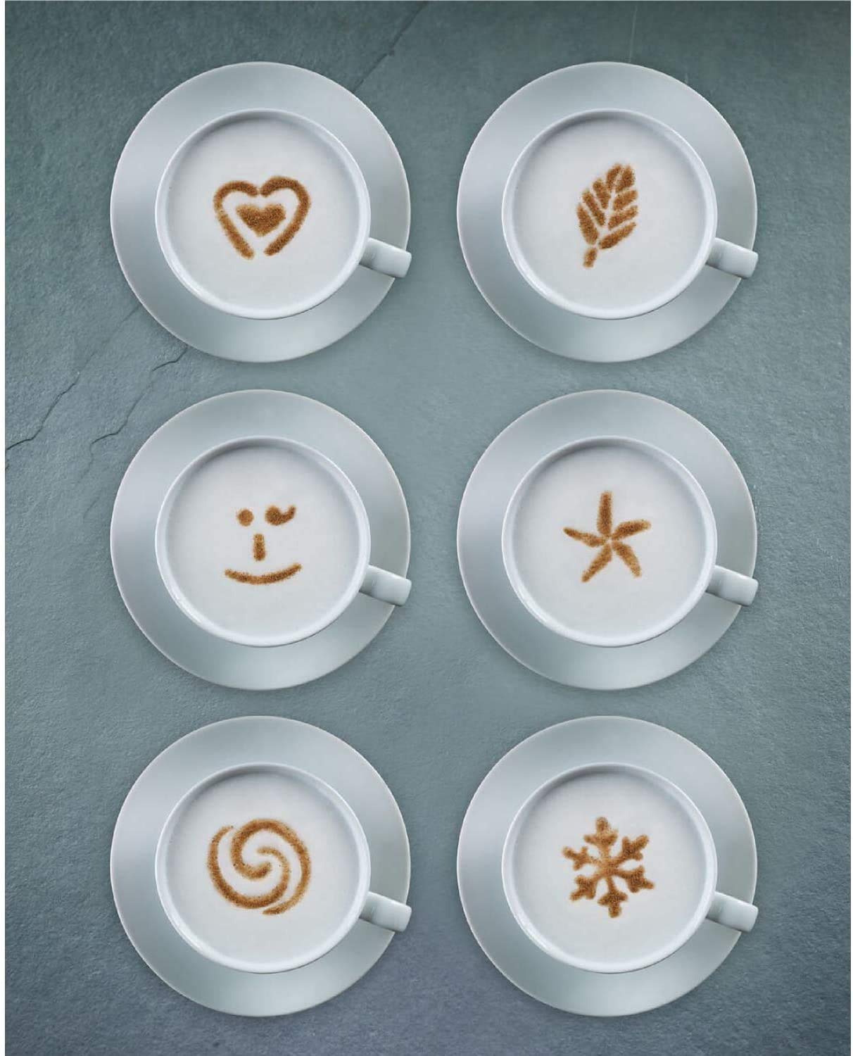 Aerolatte Cappuccino Artist, For Latte Coffee Art, Set Of 6 Decorative Stencils
