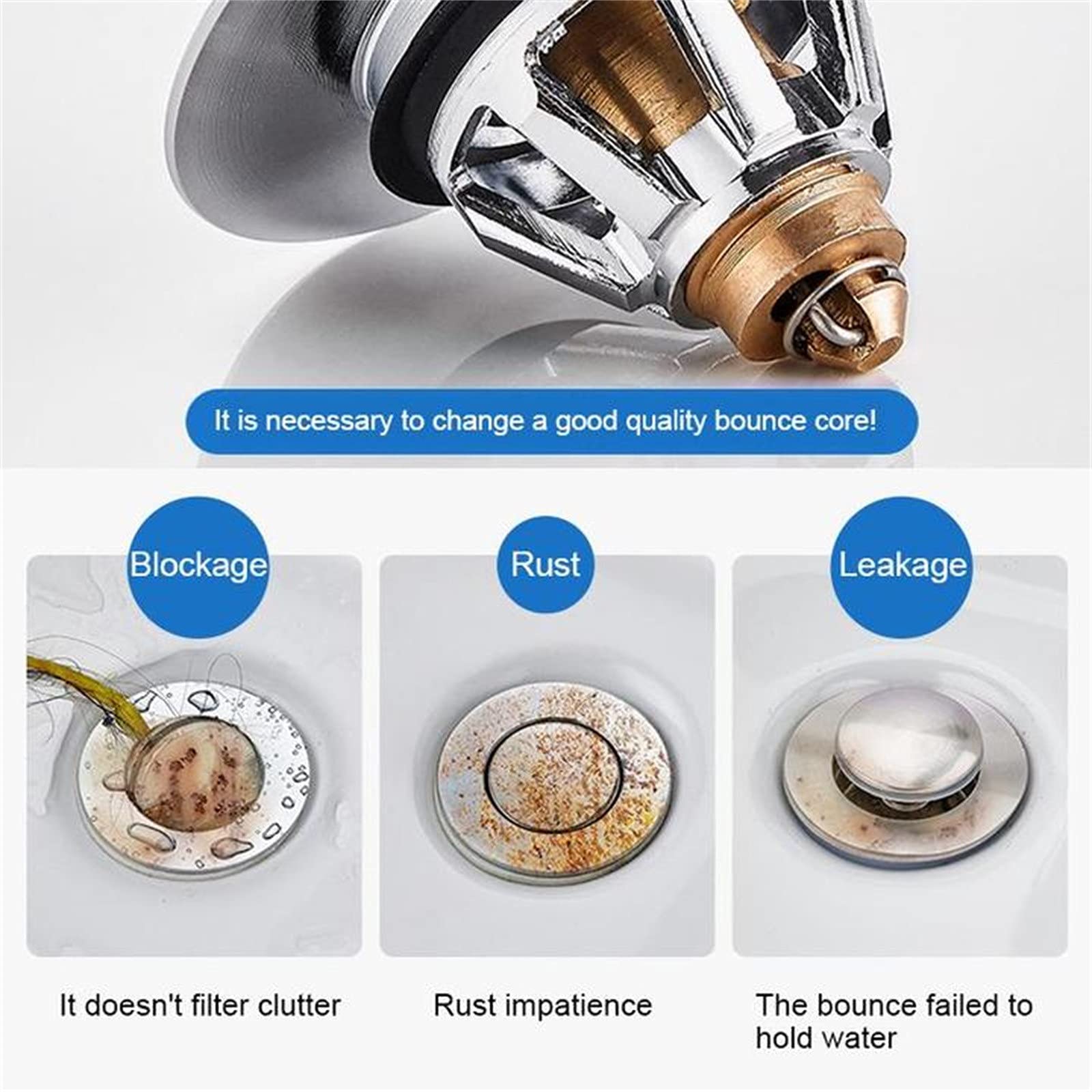 Universal Bathroom Sink Stopper, Sink Stopper Replacement,Strainer For Bathroom Sink,1.1~1.5    Bathtub Stopper For Kitchen Bath