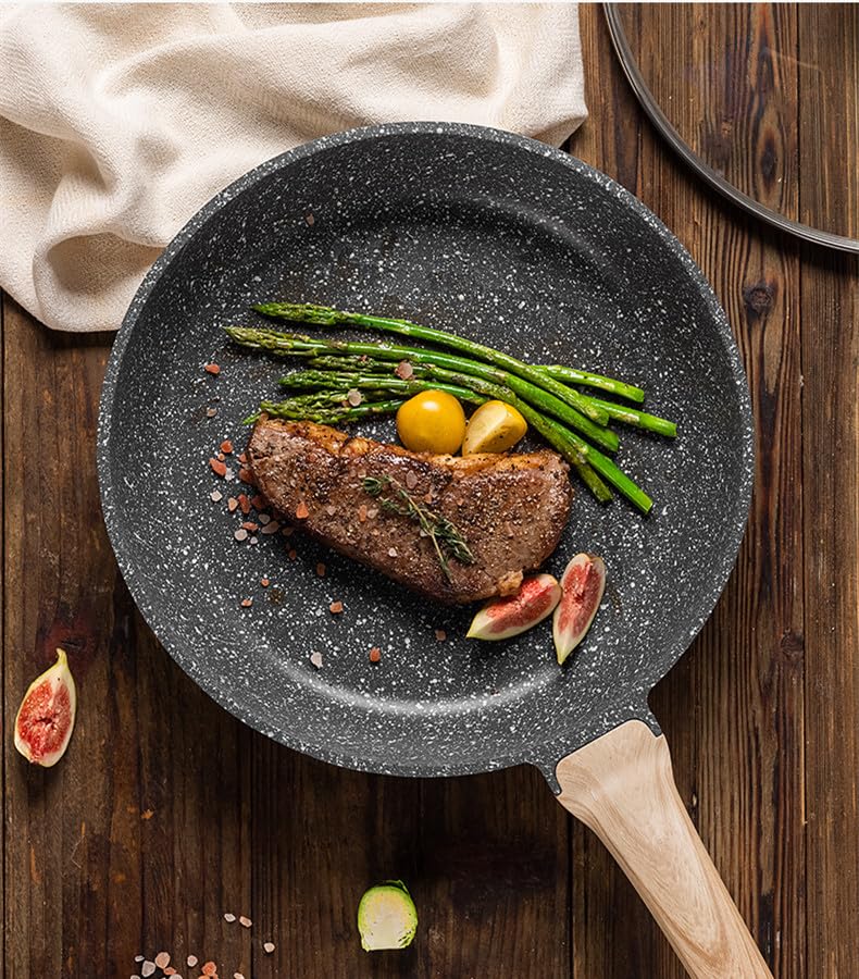 Motase Nonstick Frying Pan Skillets 3-Piece Set 8/9.5/11 Inch, Granite Coating Omelette Pan, 100% Pfoa Free Cookware Pan, Non St