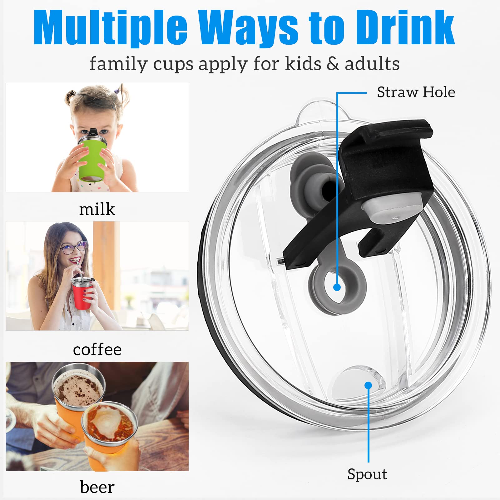 Shineme Stainless Steel Kids Cups, 5Pack With Spill Proof Lids, Straws & Silicone Sleeves, 12Oz, Bpa Free, Insulated, For Cold &