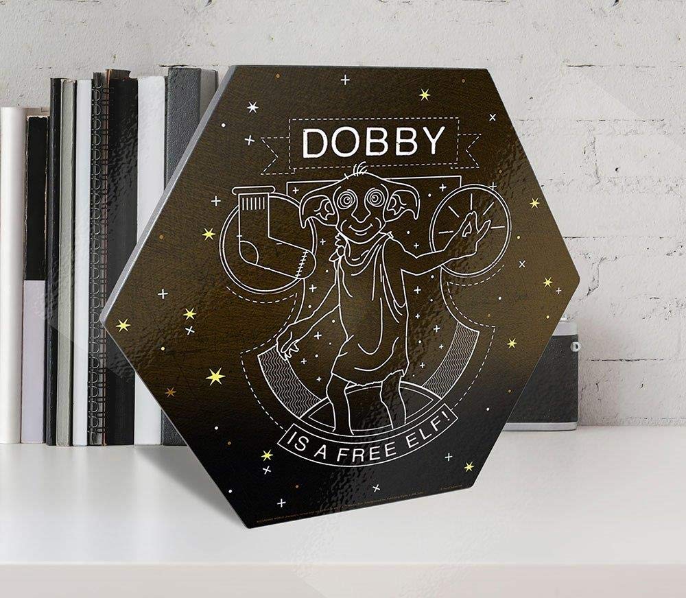 Harry Potter - Dobby Is A Free Elf - House Elf - 11.5    X 10    Hexagon Shaped Knexagon Wood Print - Hang Alone Or Connect To O