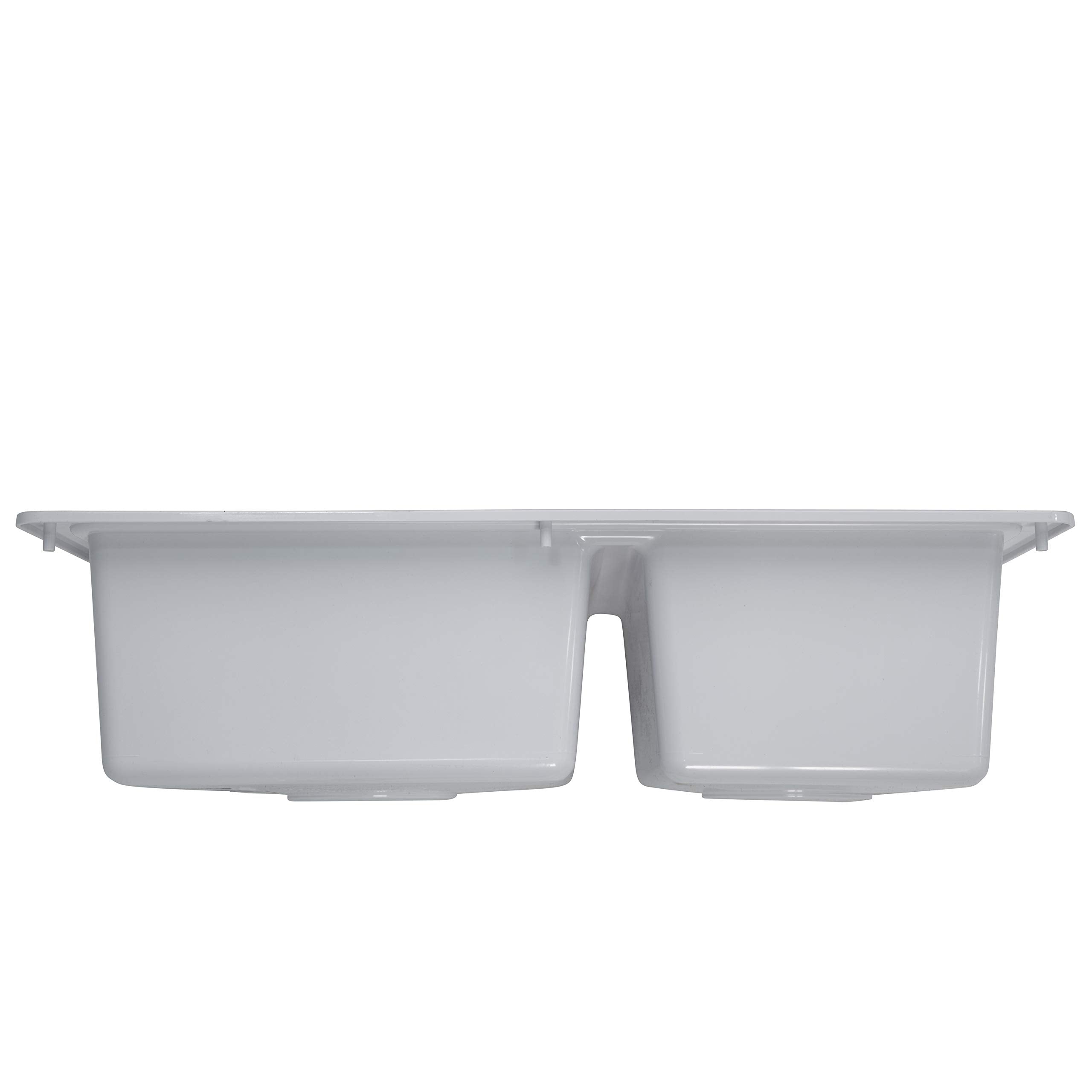 Lippert Rv Double Kitchen Galley Sink - 25'' X 17'' X 6.6'' - White - Durable, Space-Saving Sink For Rvs And Manufactured Homes