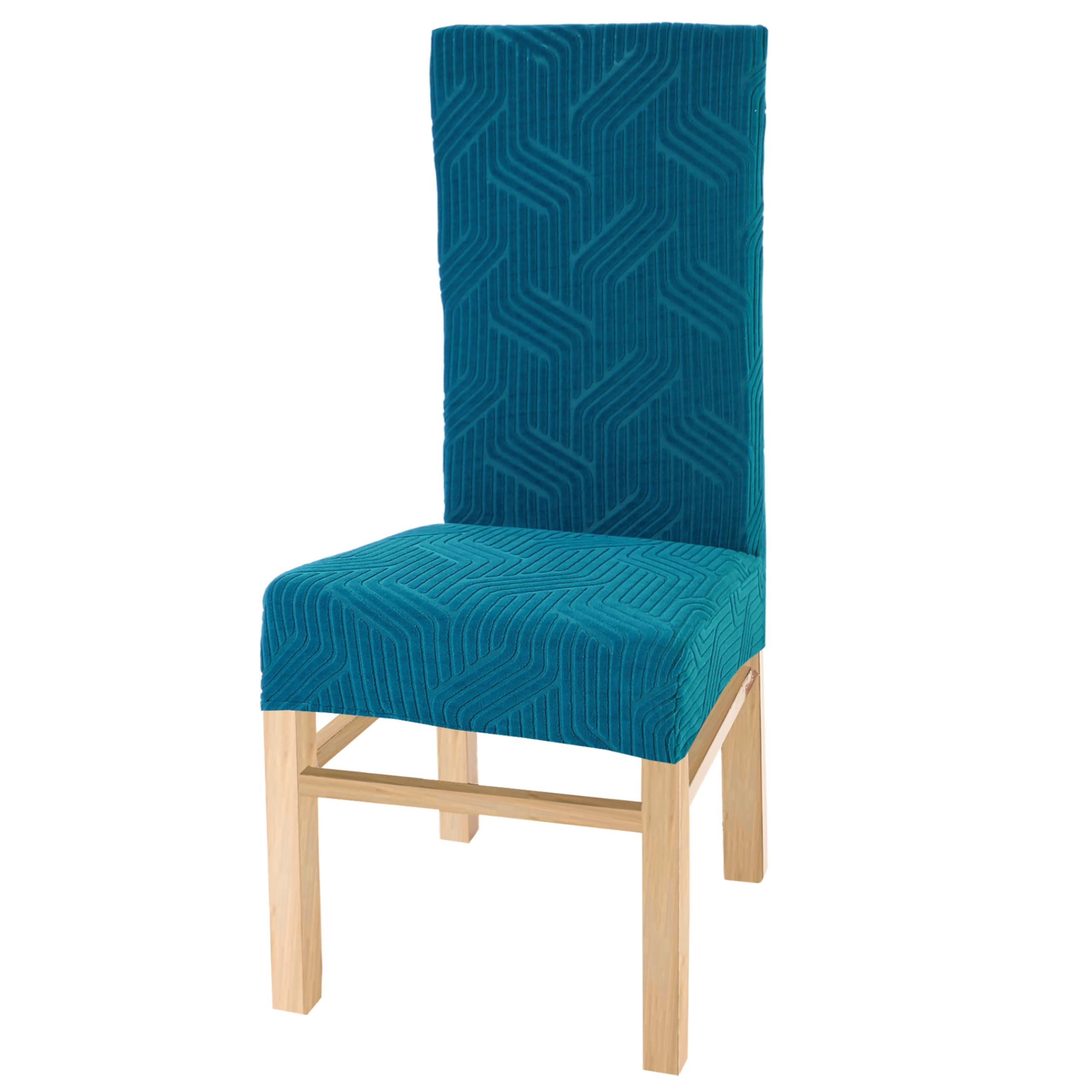 Yellow Weaves Elastic Stretchable Dining Chair Cover, Removable Washable Elastic Self Jacquard Dining Chair Covers (1 Piece, Pea