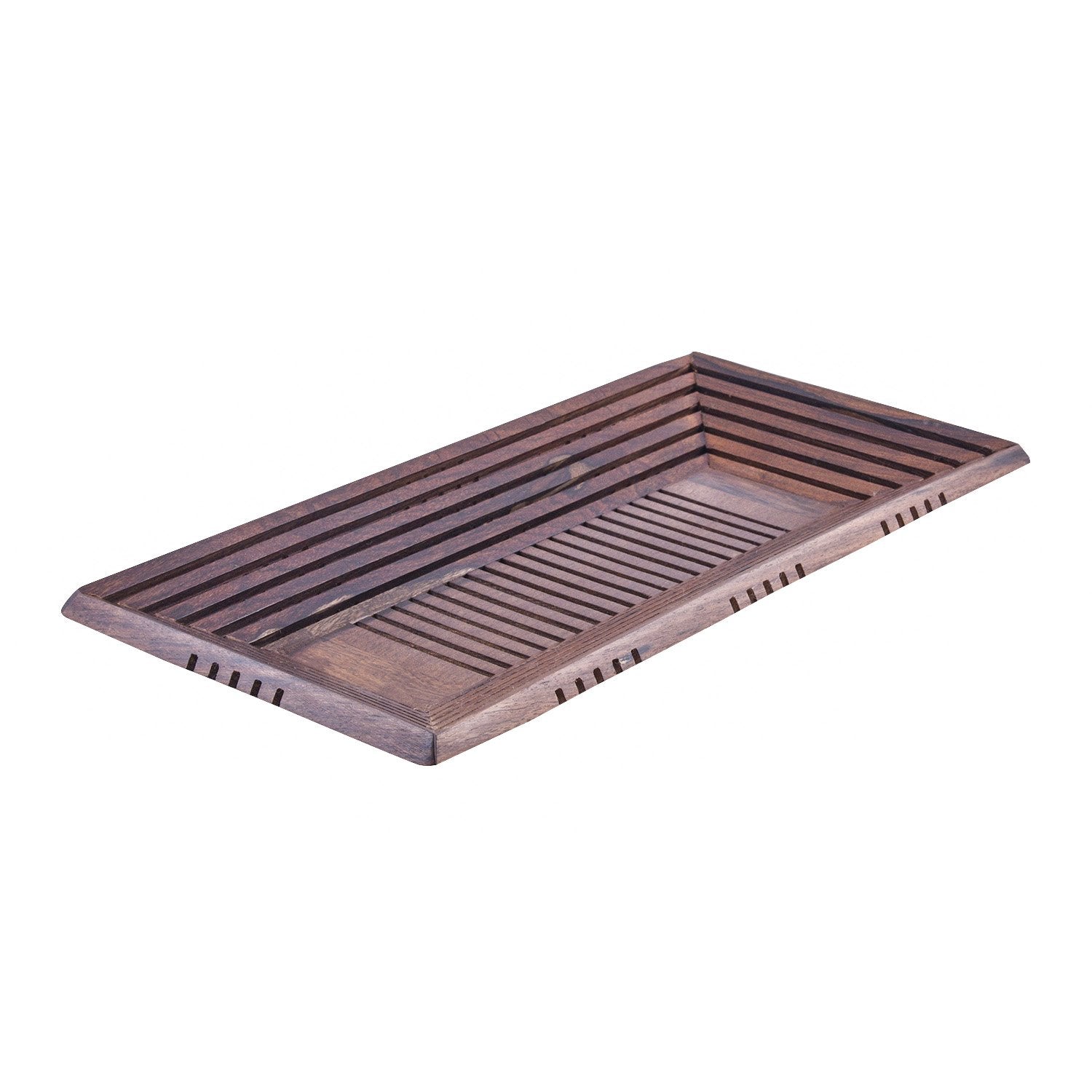 Stylemyway Hand Crafted Tray In Sheesham Wood 12X6 | Tray For Serving Tea | Wooden Decorative Kitchen Serving Tray | Tray For Sn