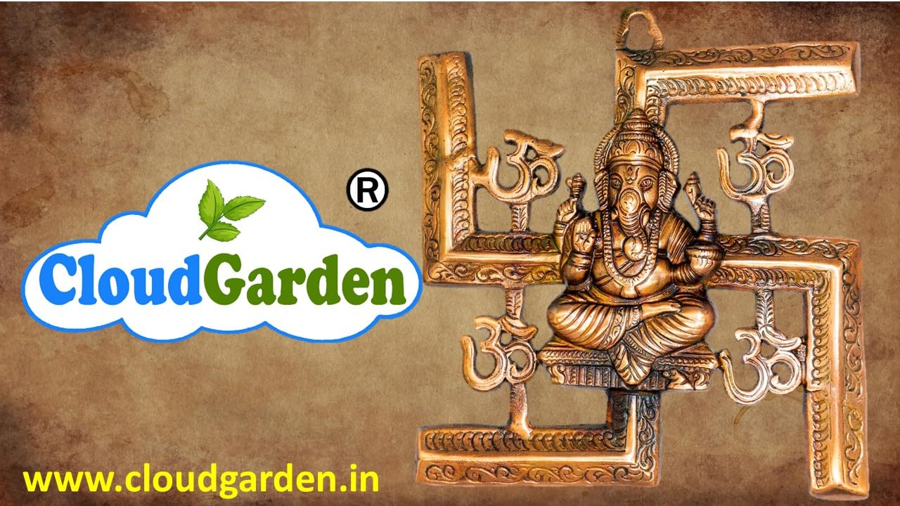 Tsr Home Decorz Metal Om Swasthik Ganesha 10 Inch Size, Wall Hanging Sculpture Decorative For Gifting Housewarming Main Door, En