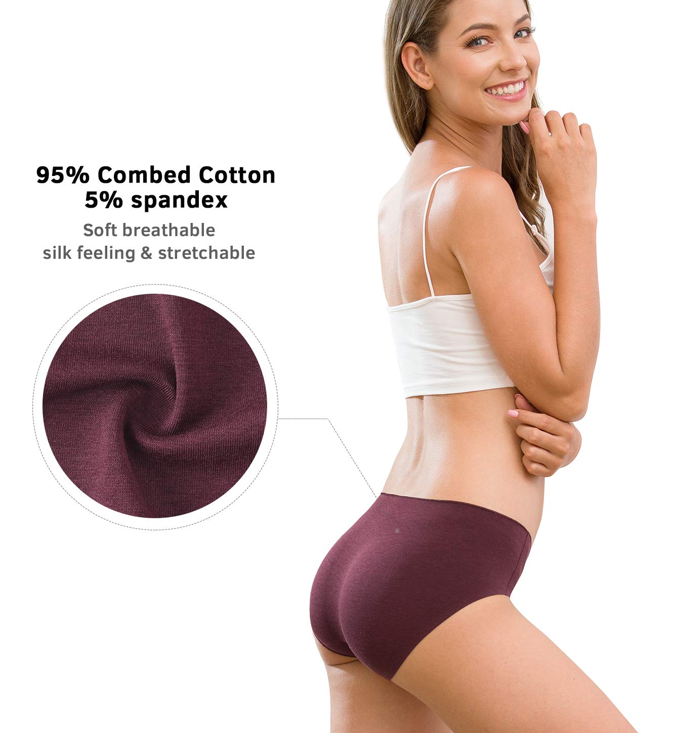Altheanray Womenas Cotton Seamless Underwear Breathable, Cotton Hipster Panties For Women (3028L-Stripe3)