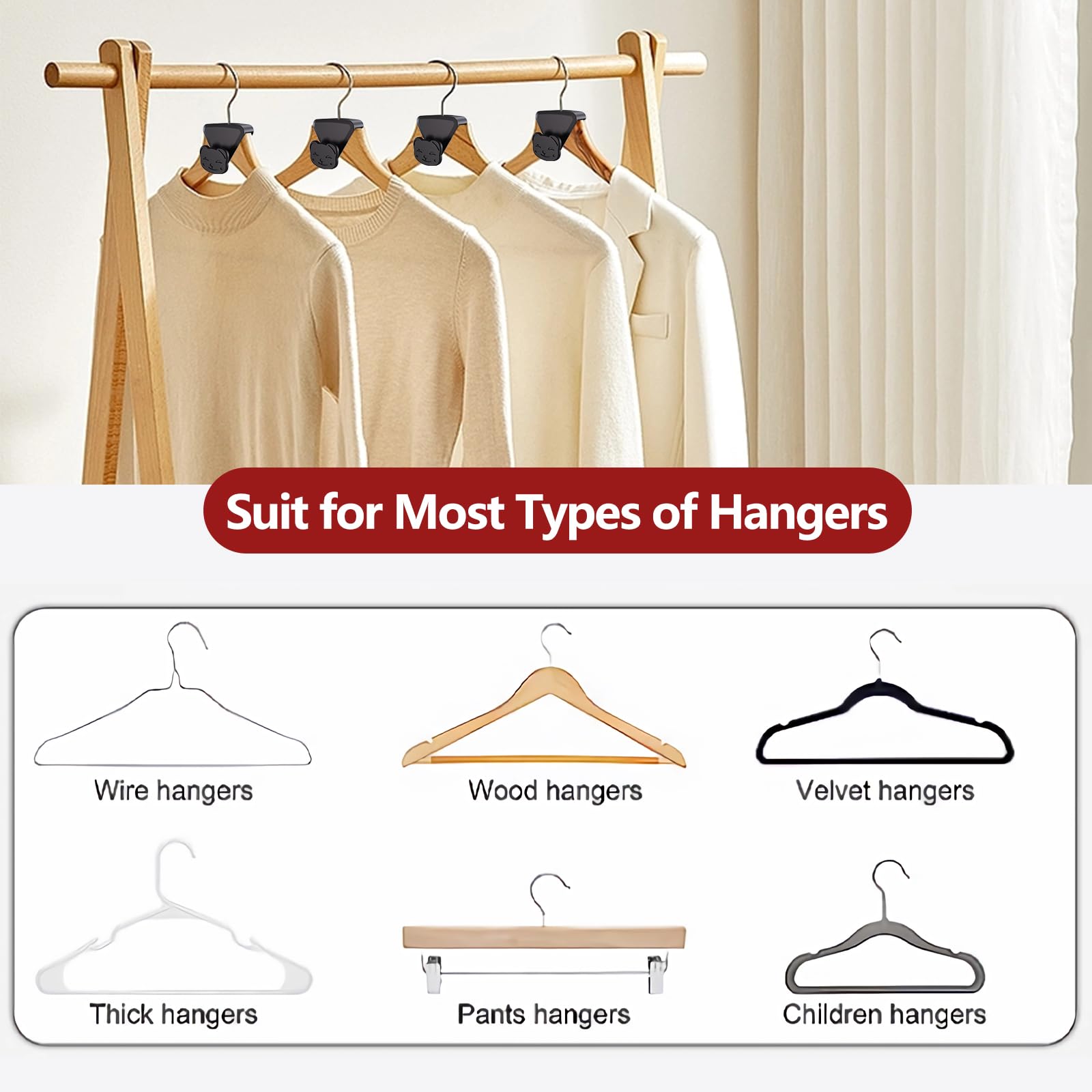 Lizmsie 30Pcs Space Saving Hangers, Upgrade 40Lb(Max) Heavy Duty Hanger Hooks, Space Savers Bear-Shaped With Triangles For Hange