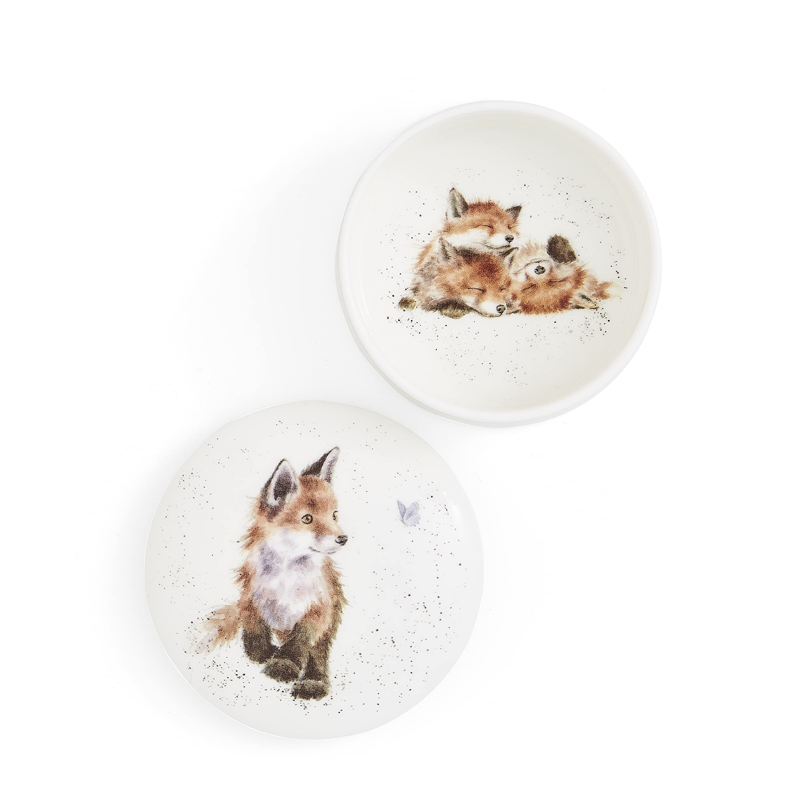 Wrendale Designs Fox Lidded Box, Multi Coloured, 8.5cm
