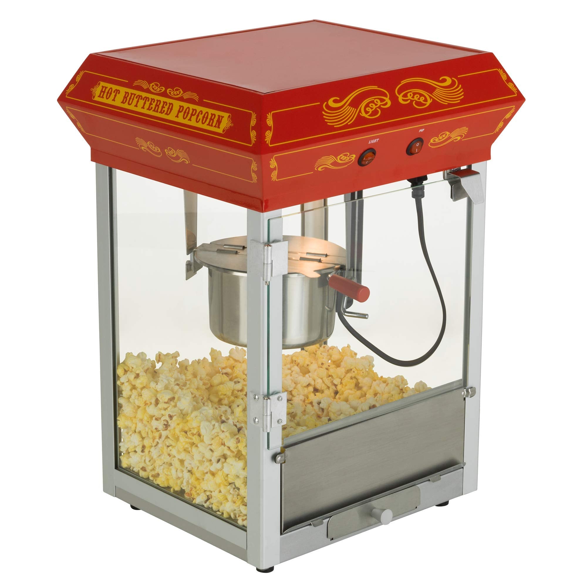Funtime FT421CR Antique CarnivalStyle 4Ounce Tabletop HotOil Popcorn Popper, Red