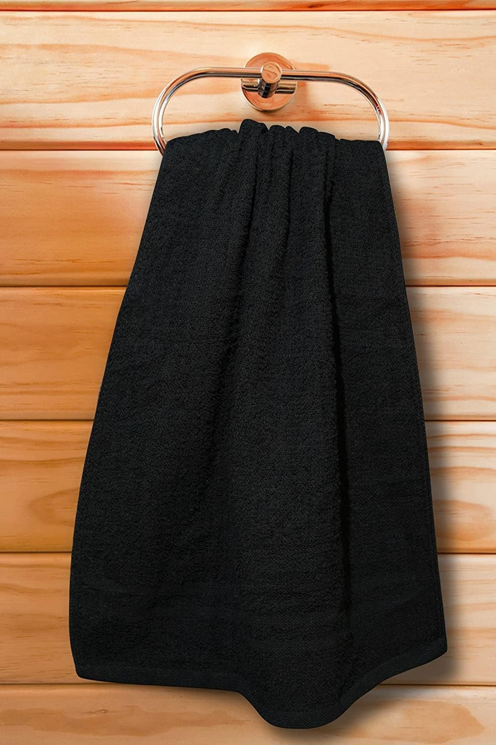TOALLA 50 Pack Black Hand Towels - 100% Cotton Spa Towels, Highly Absorbable 16x27 inches for Facial, Gym, Hair, Bulk Use