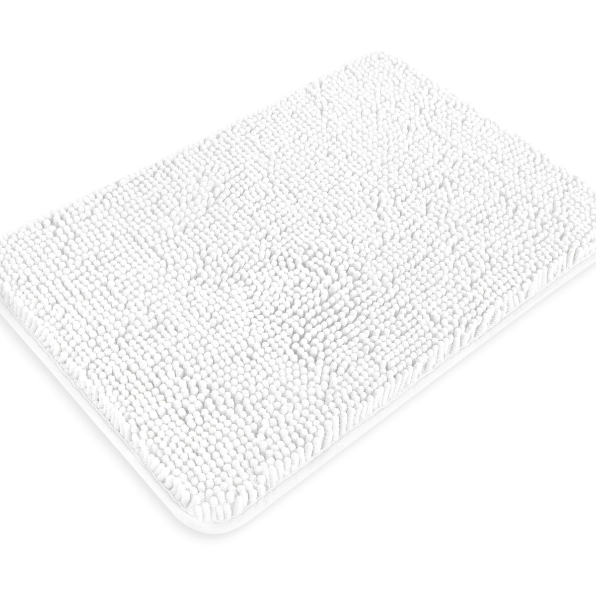 Yeaban White Bathroom Rugs - Thick Chenille Bath Mats | Absorbent And Washable Bath Rug Non-Slip, Plush And Soft Rugs For Bathro