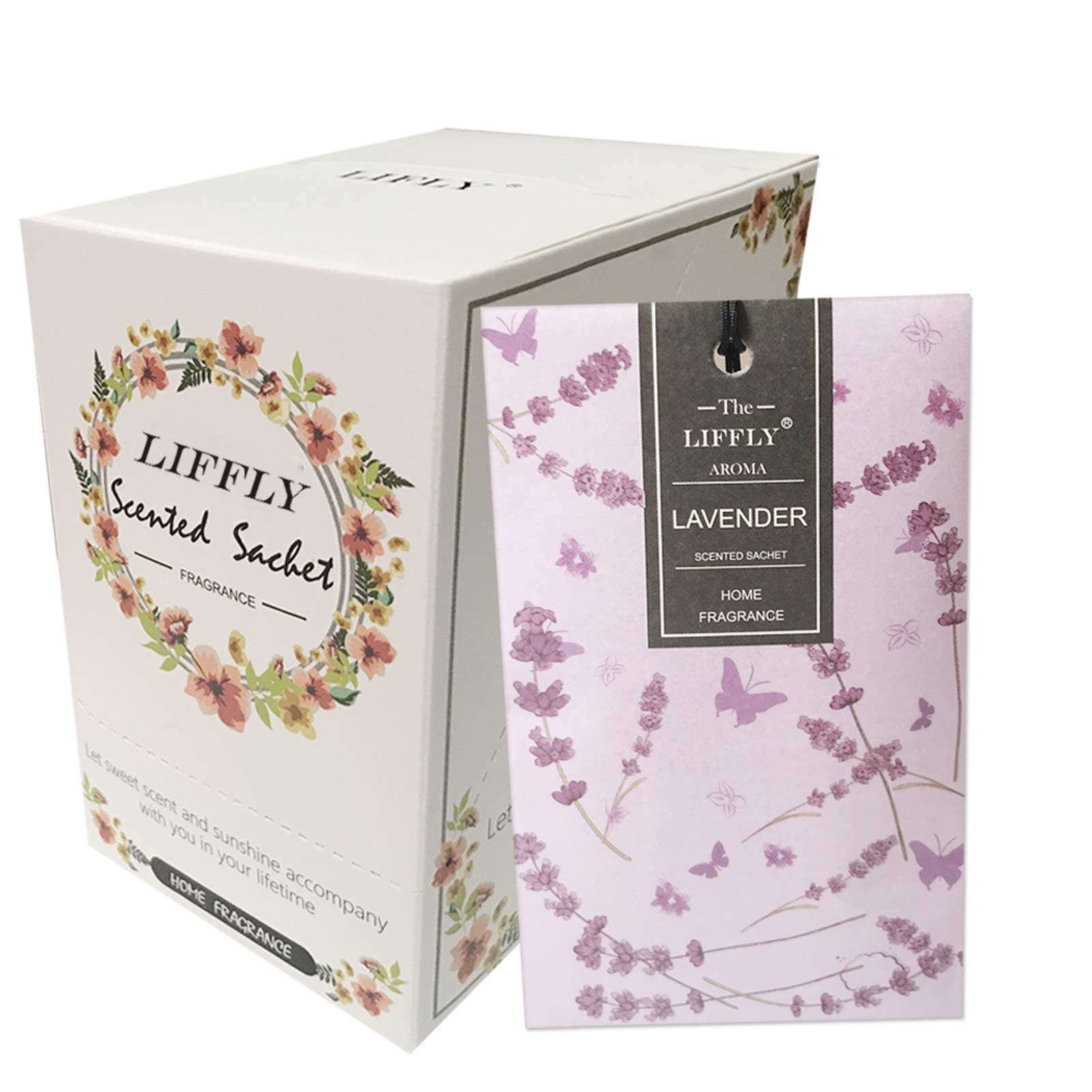 LIFFLY 14 Packs Lavender Scented Sachets for Drawers and Closets