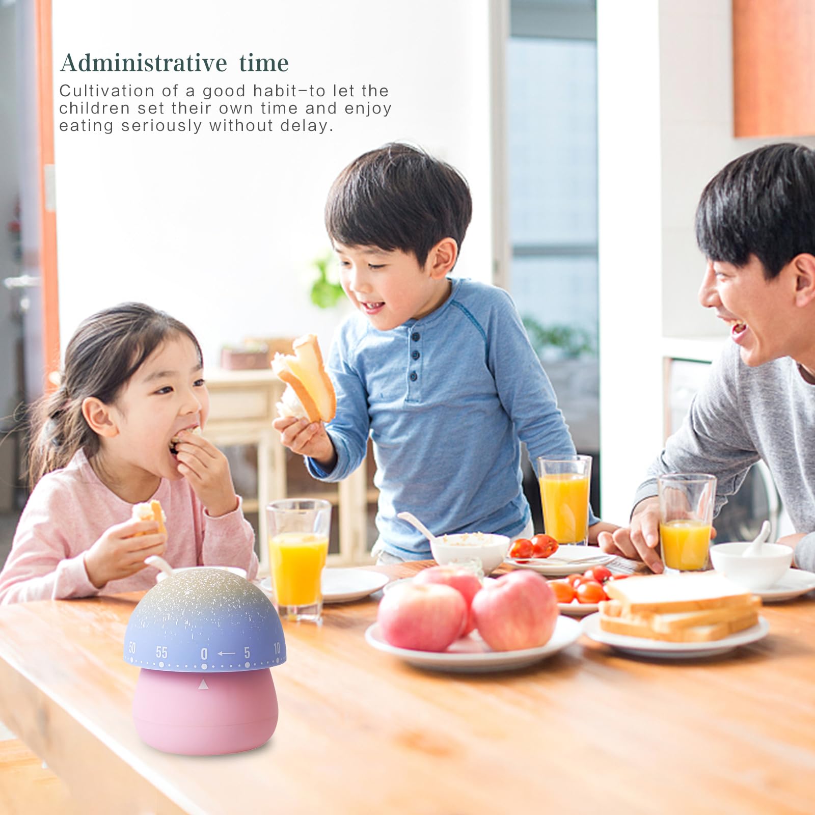 Ele Depi 2 Pack Cute Kitchen Timer,100% Mechanical Egg Timer For Kids,60 Minutes Wind Up Timer For Cooking/Reading/Do Sports. (M