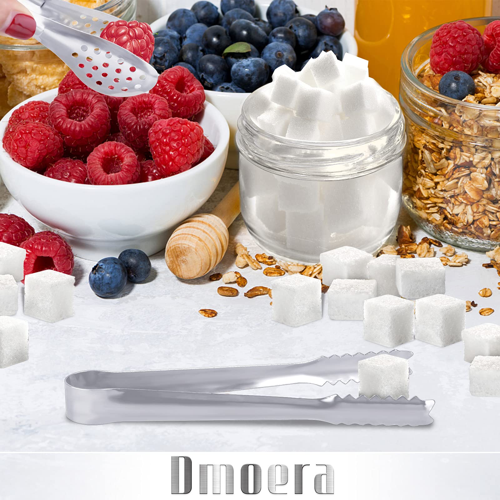 24 Pack Premium Small Serving Tongs,Dmoera Mini Stainless Steel Appetizer Tongs, 5 Inch(12.7Cm)