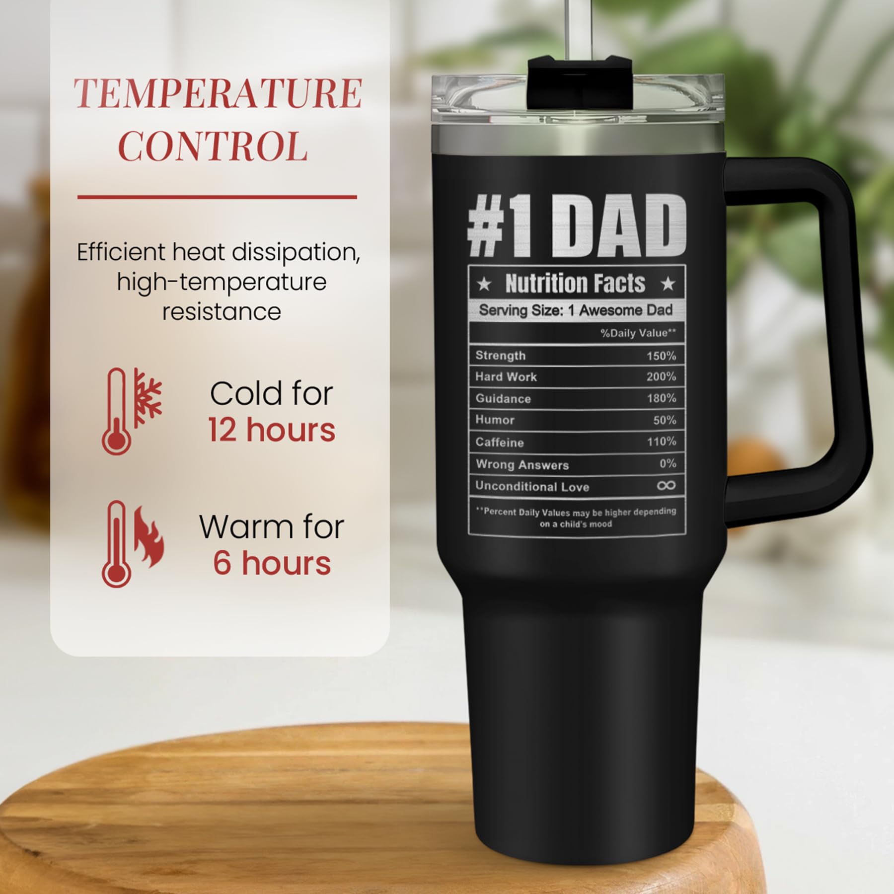 SANDJEST Best Dad Ever Tumbler 40Oz, Gifts for Dad for Christmas Birthday Valentine Fathers Day, Dad Coffee Cup Stainless Steel