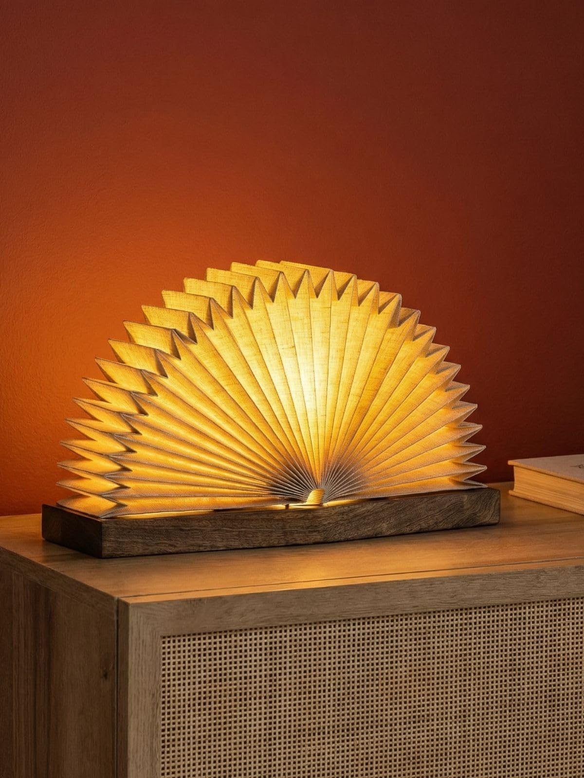 Fig Living Foldable Linen Book Table Lamp | Crafted From 100% European Linen | Patented Designs | 19 X 24 Cm | Ideal Lamp For Li