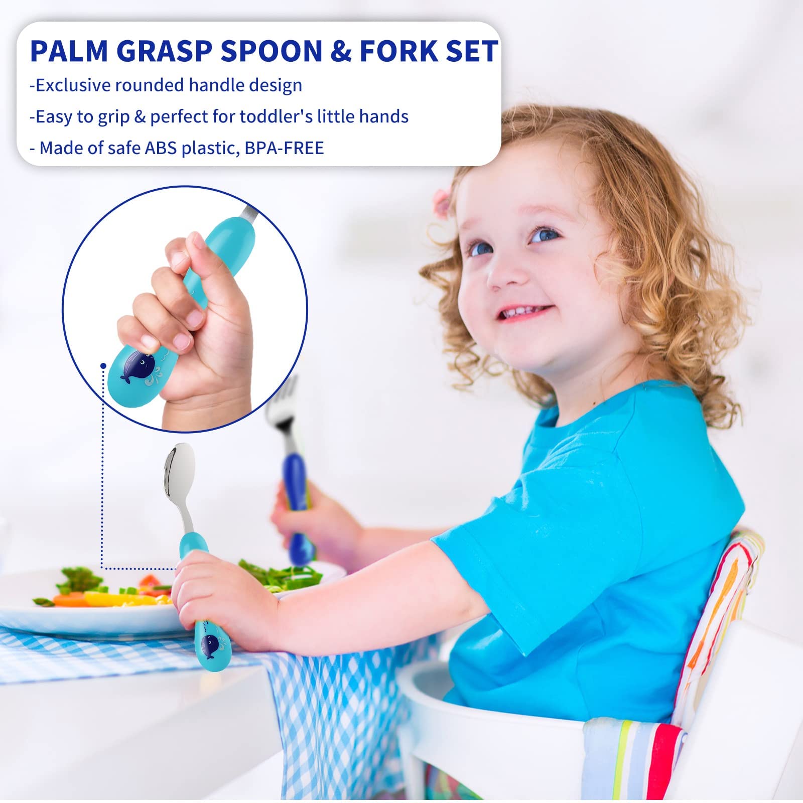 Lehoo Castle Toddler Silverware Set, 6 Pcs Toddler Utensils Stainless Steel, Boys Kids Silverware Set, Safe Toddler Forks and Sp