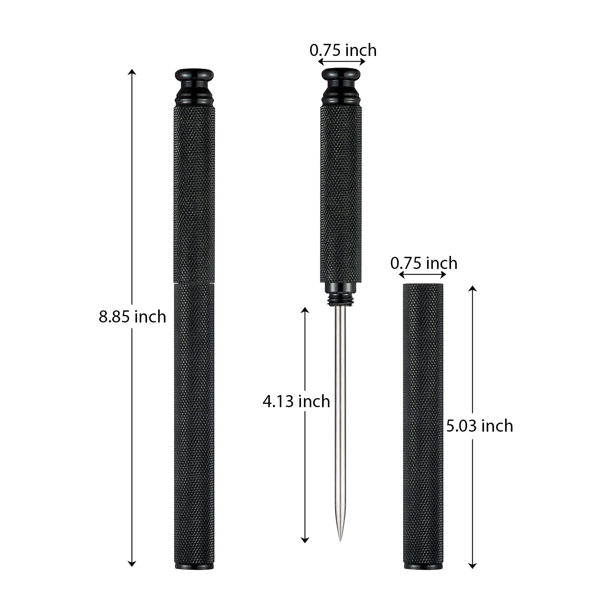 Stainless Steel Ice Pick With Safety Cover, Pick Tool For Breaking Ice, Non-Slip Antiskid Handle For Easy To Grip (Black)