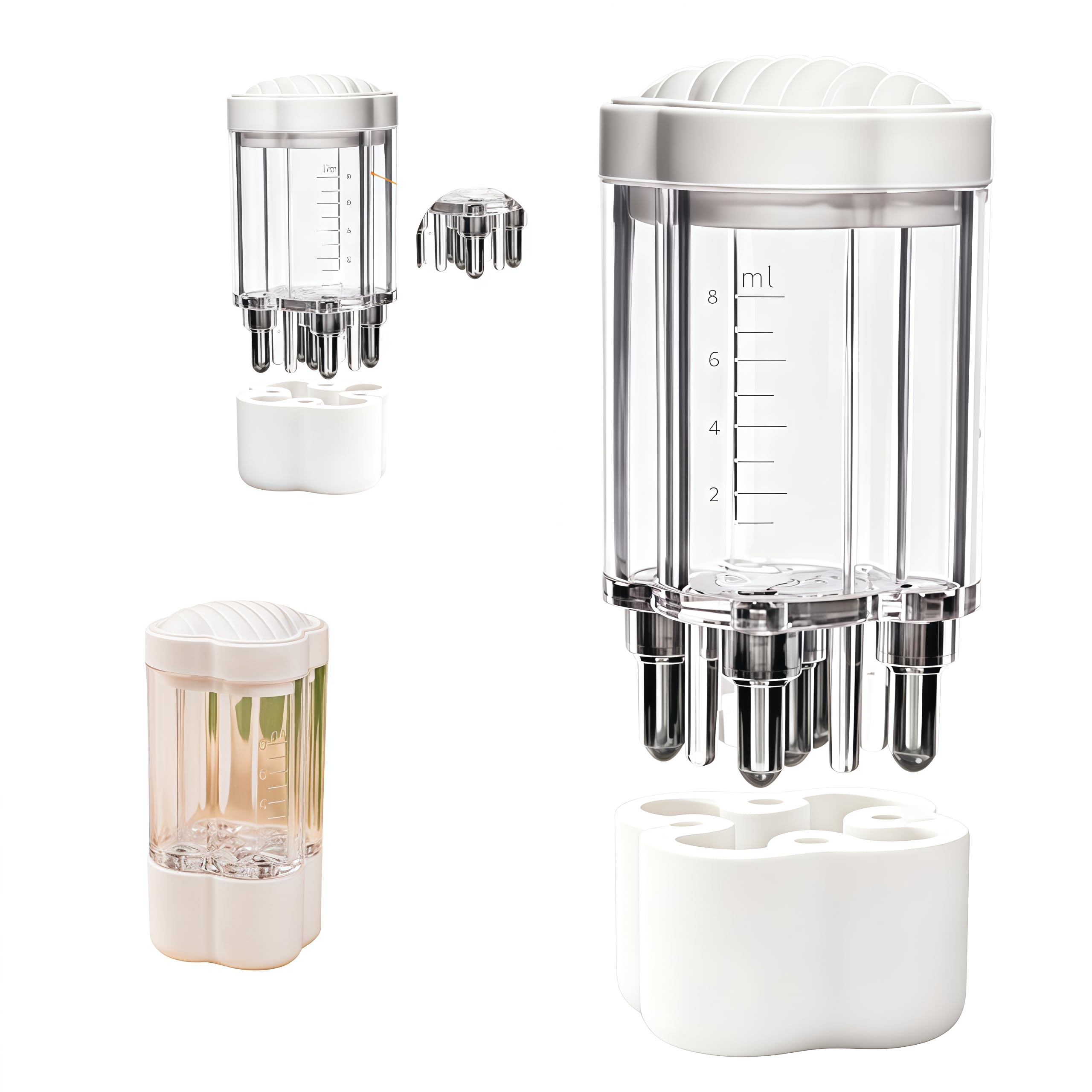 henanshchuanmei158 Scalp Oil Applicator Bottle, Roller Hair Serum Dispenser with Storage Stand for Hair Growth Treatment Massage