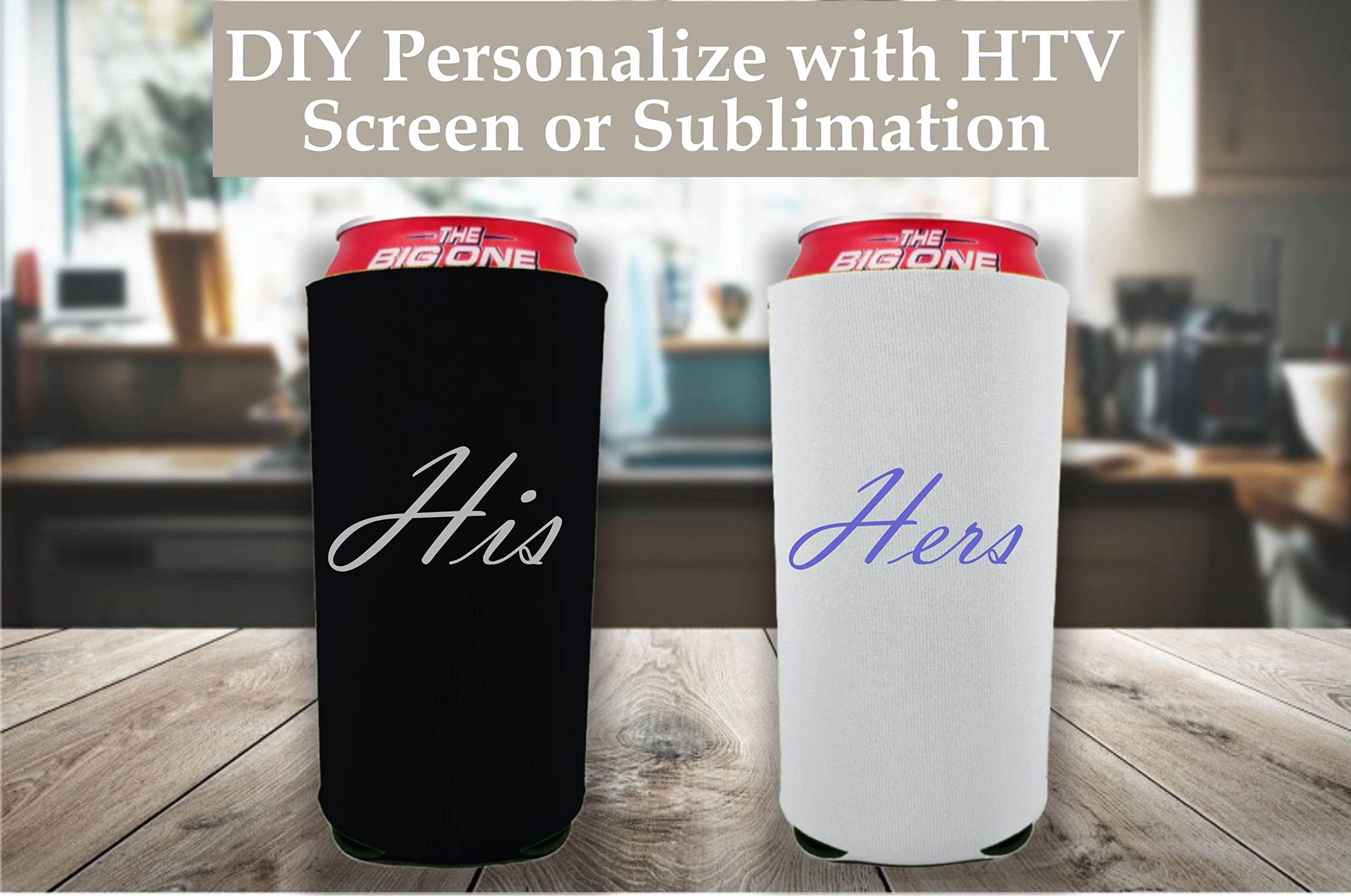 Blank Neoprene 24 Oz. Can Coolie (2 Pack, Bright Orange)