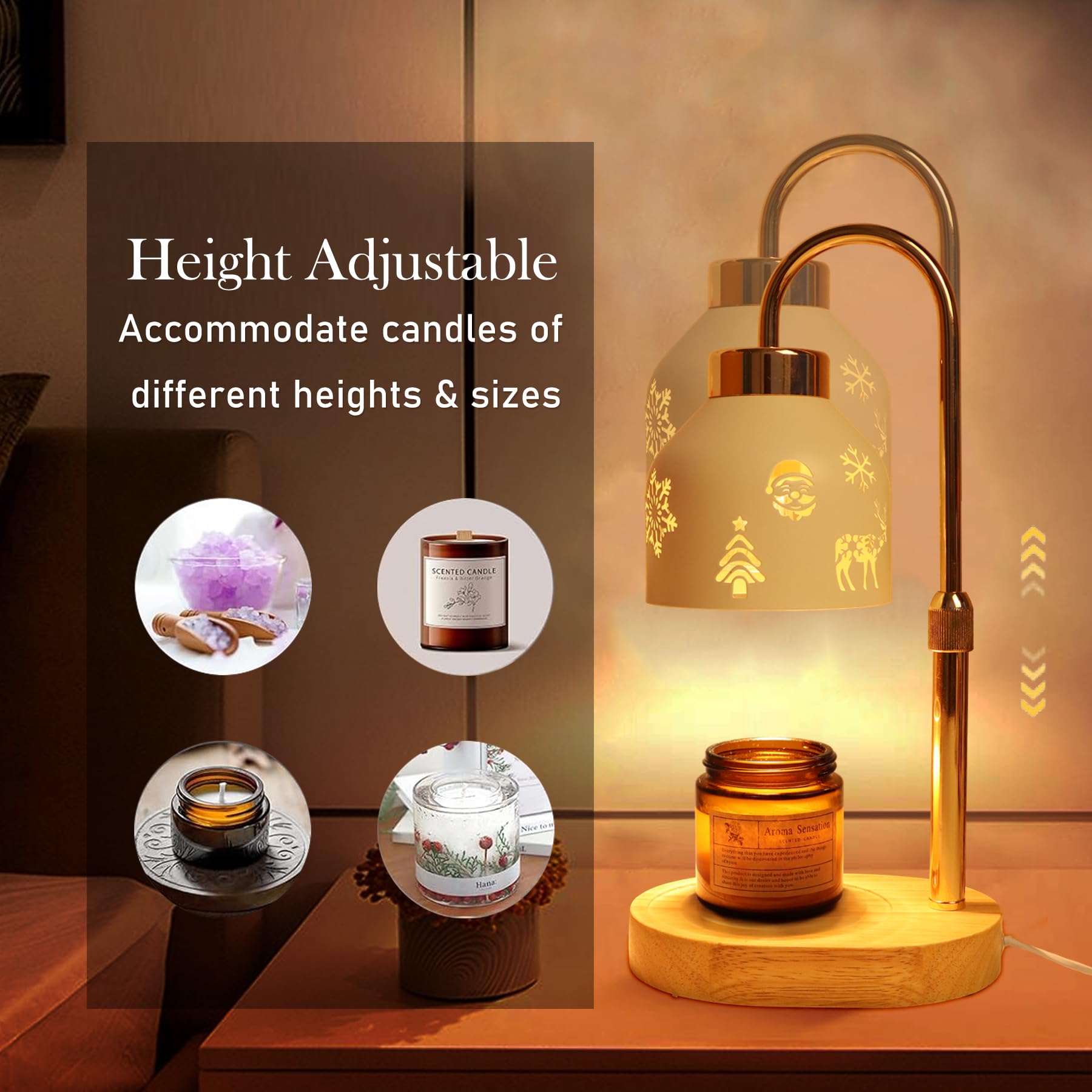 Loowoko Candle Warmer Lamp, Housewarming Gifts for New Home Decor, Dimmable Scented Wax Melt Warmer with Timer, 2 Bulbs, Gift fo