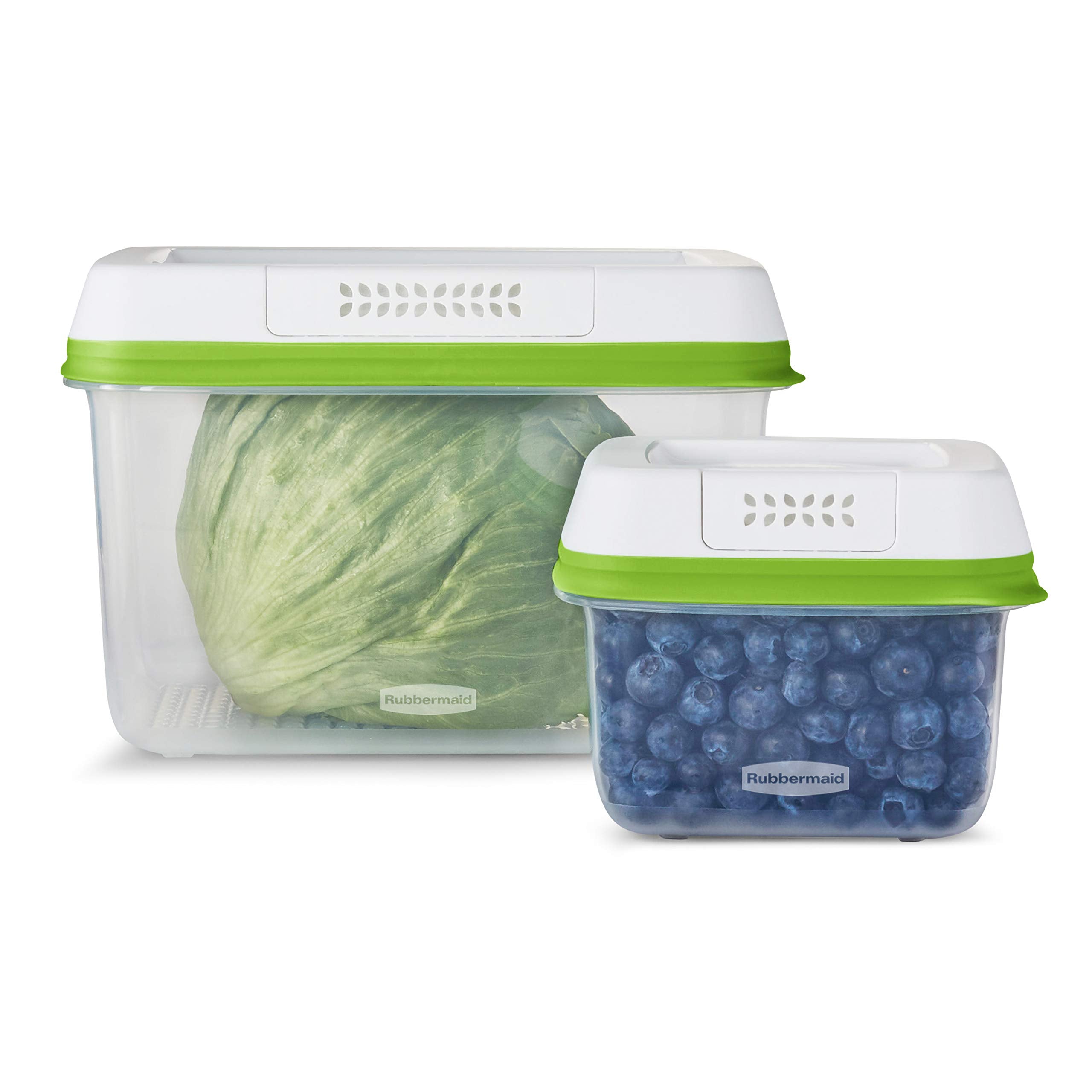 Rubbermaid 4-Piece Produce Saver Containers For Refrigerator With Lids For Food Storage