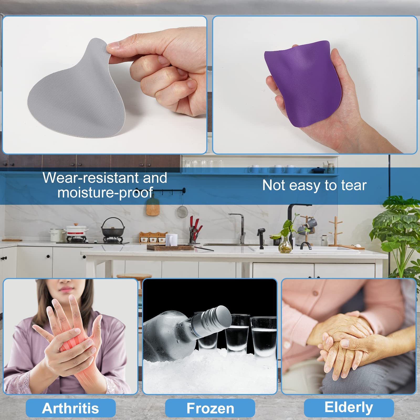 4Pcs Jar Opener Gripper Pads, Multifunctional Rubber Jar Gripper Pad Jar Opener Grippers For Elderly Suffering From Arthritis We