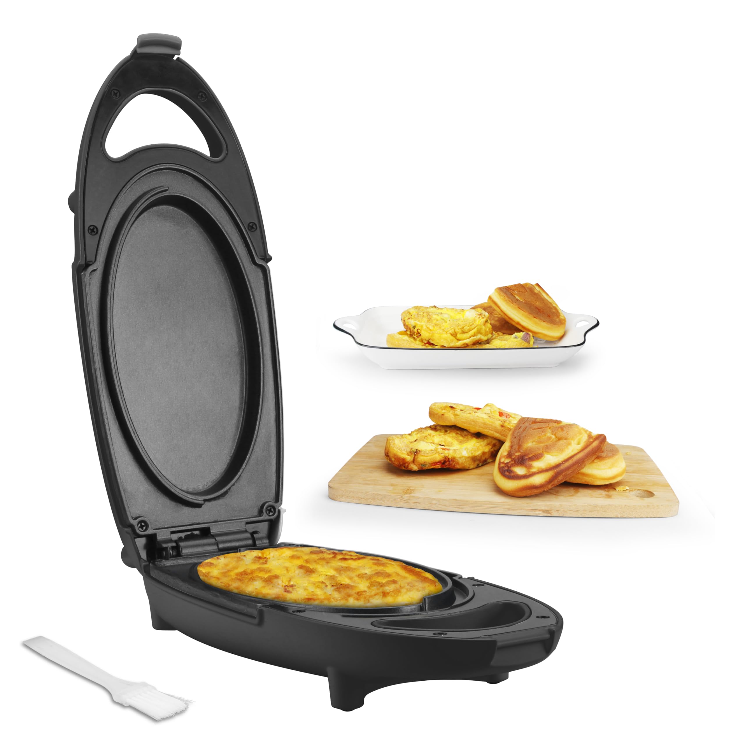 BakerS Friend Omelette Maker Electric, Omelette Cooking Surfaces Nonstick, Frittata Pan & Egg Pan, Double Sided Pan For Breakfas