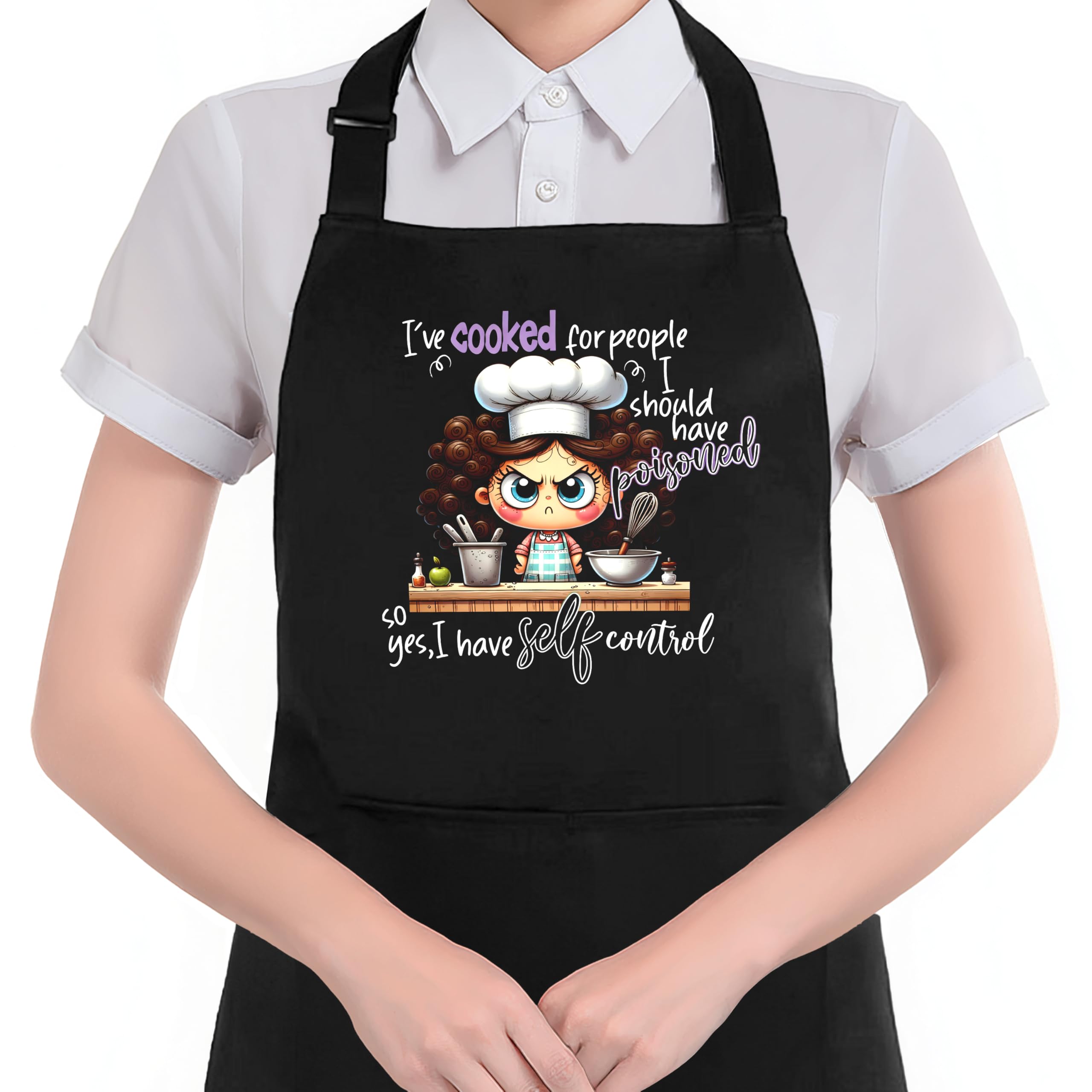 Hugane Humor Funny Cooking Apron With Pockets, Gifts For Cooks Women, IVe Cooked For People Sarcastic Waterproof Adjustable Coo