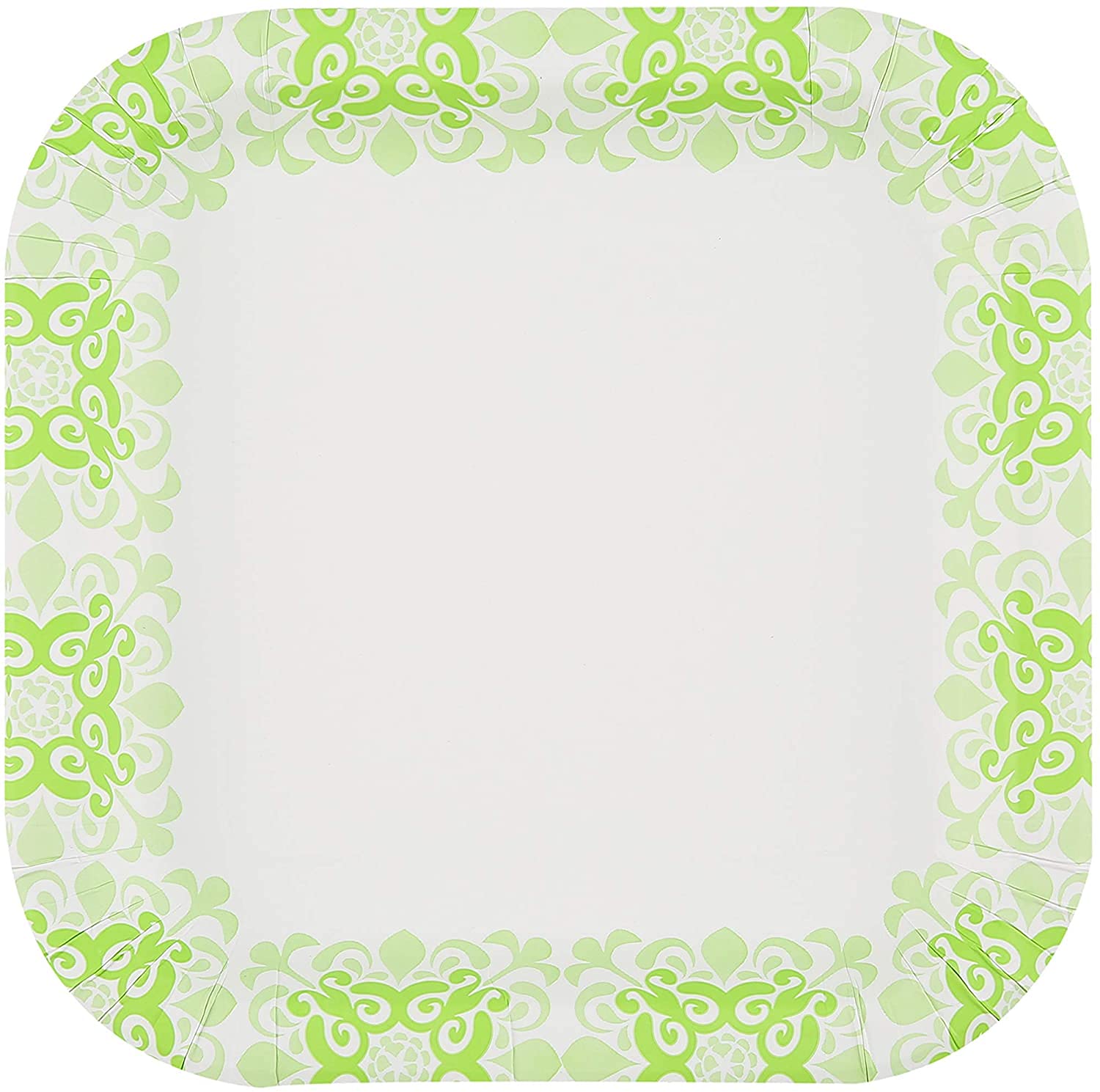 Glad Square Disposable Paper Plates For All Occasions | New & Improved Quality | Soak Proof, Cut Proof, Microwaveable Heavy Duty