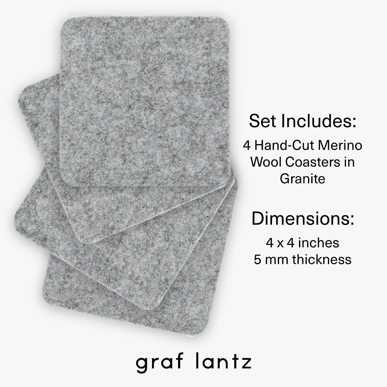 Graf Lantz - Bierfilzl Felt Coasters - Square - 100% Merino Wool - Moisture Wicking - Heat Resistant - Sustainable - Absorbs - H