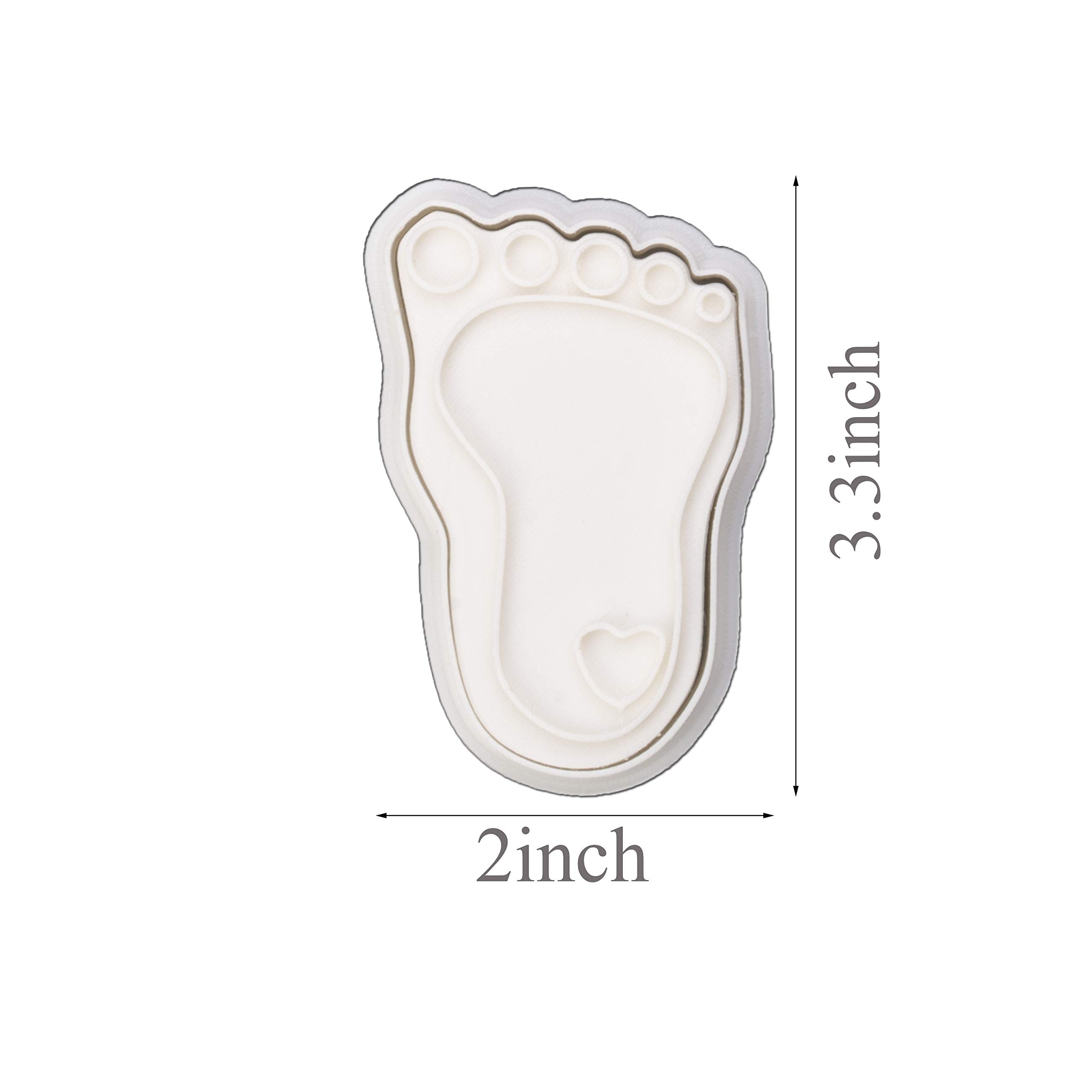 Mostop 3D Cookie Cutter With Baby Foot Stampers Baby Shower Cake Mold Fondant Decorating Tools Diy Mold For Sugar Craft Baking M