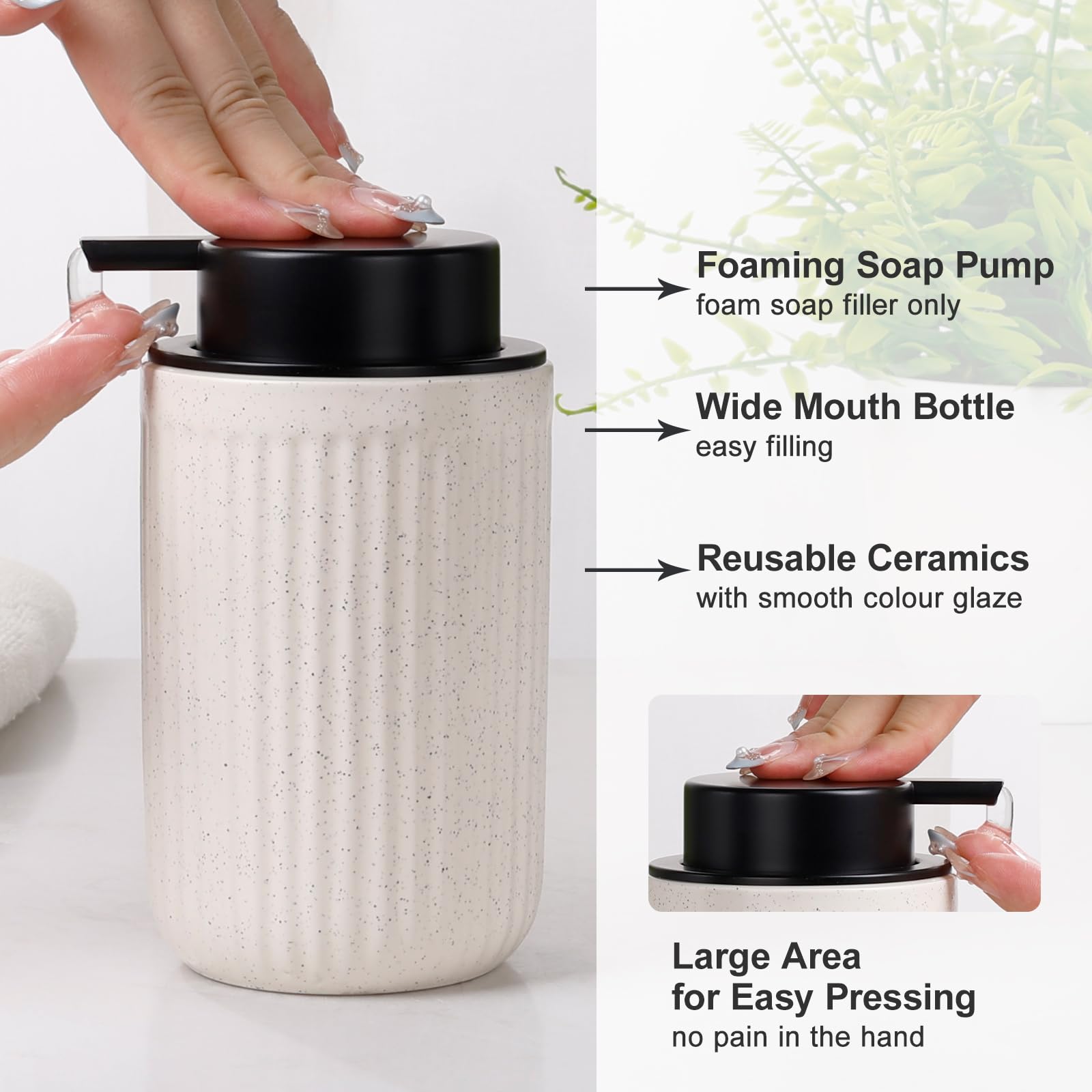 Bosilunlife Ceramic Bathroom Accessories Set - Bathroom Counter Soap Set Beige Bathroom Decor Sets Accessories Bathroom Lotion S