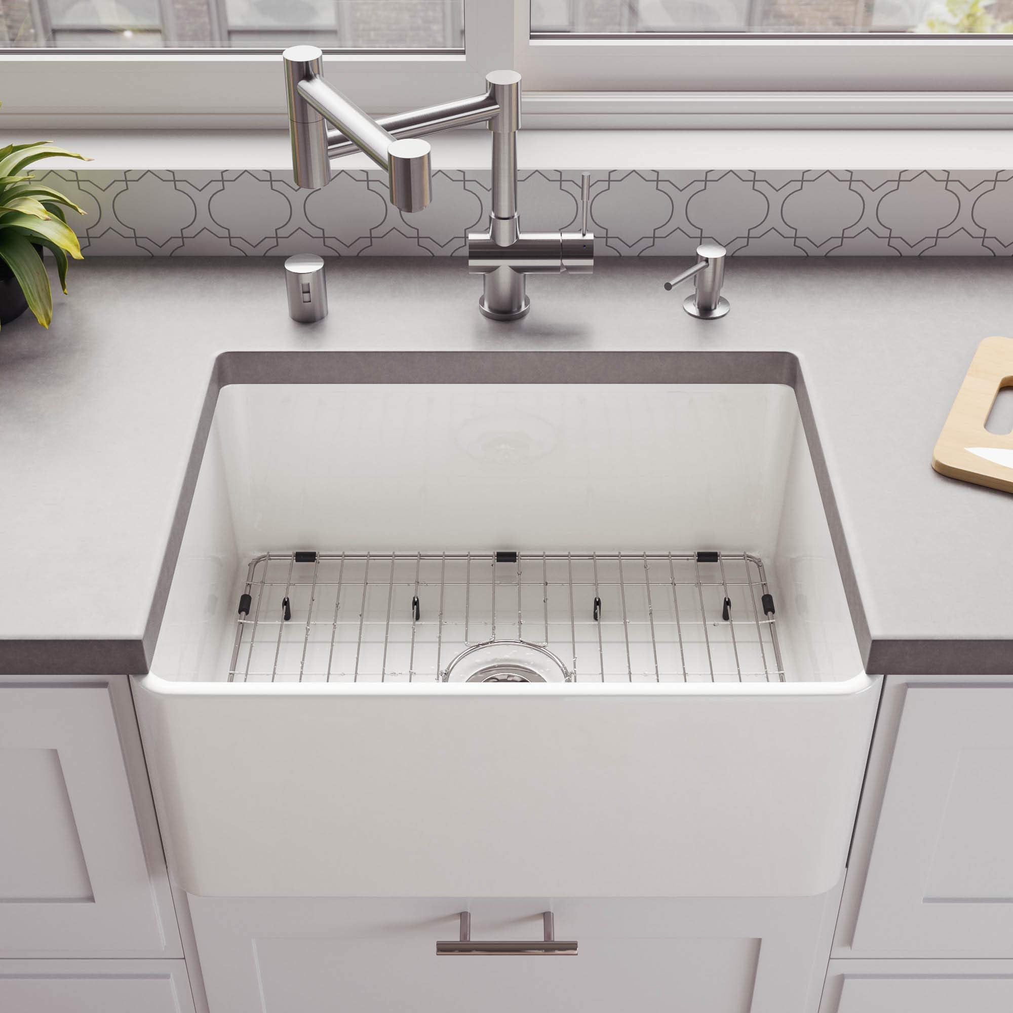 Alfi Brand Abf2418-W Kitchen Sink, White