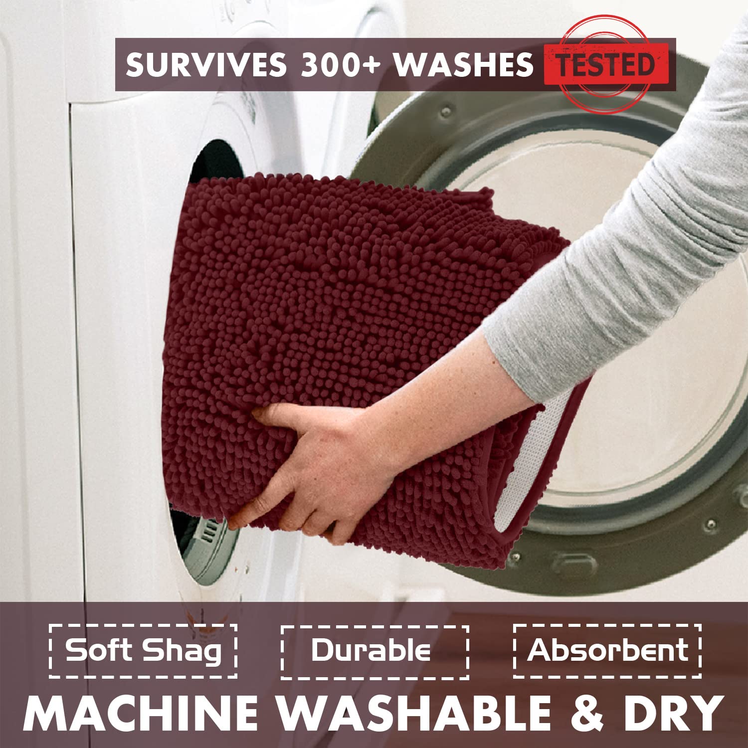 Luxurux Bathroom Rugs Sets 2 Piece: Quick Dry, Soft Plush Anti-Slip, Super Absorbent. Includes Rectangular (31X20 Inches) & U-Sh