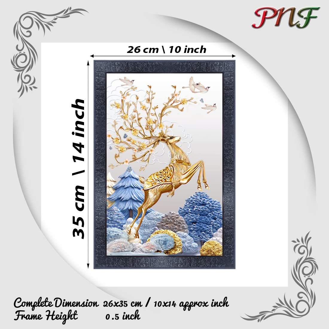 Pnf Poster And Frames Deer Wall Painting With Acrylic Sheet | For Living Room, Bedroom | Home Decoration Item | Best Gifting Opt