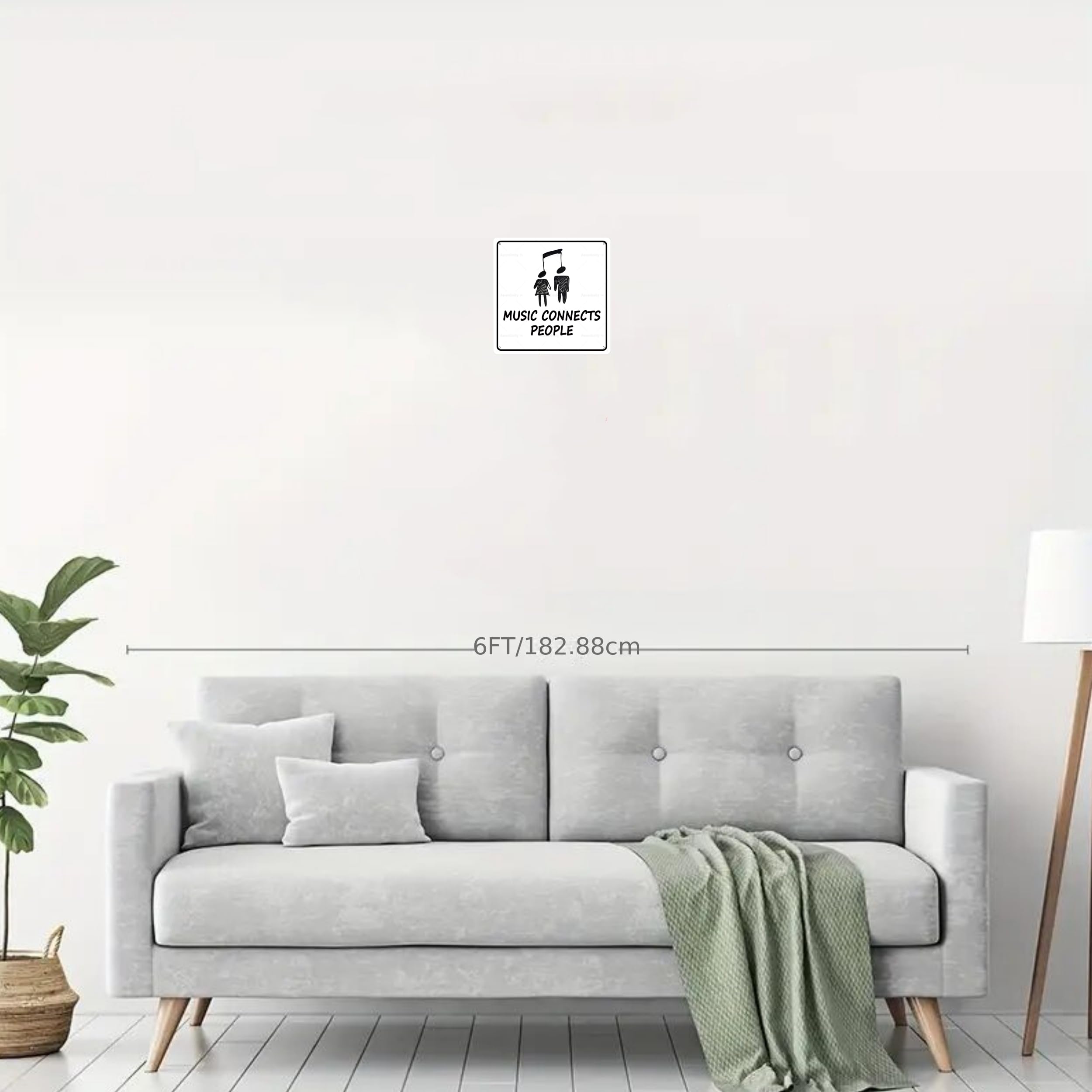 Aeontinity Music Sign, 8 x 8 Inch, Aluminum & Tin Metal, Rustic Style, Wall Mount