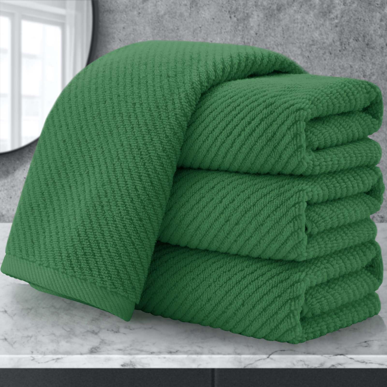 Voova & Movas Bathroom Hand Towels Set Of 4, Large 18'' X 28'' - 100% Cotton | Quick Dry | Light Weight | Thick | Soft | Absorbe