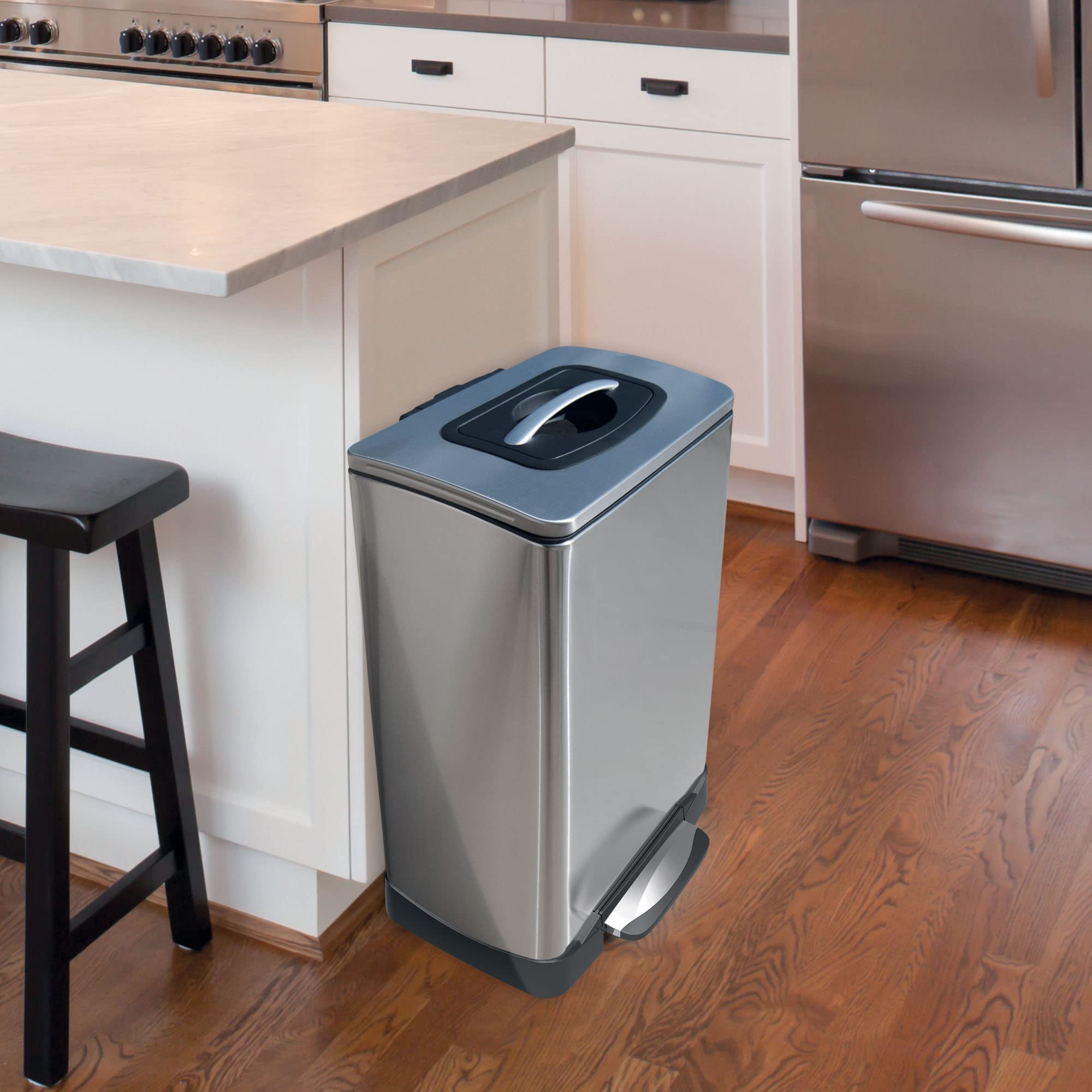 Hopusehold Garbage Compactor Household Essentials Trash Krusher Manual Trash Compactor, 40 L, Stain ...