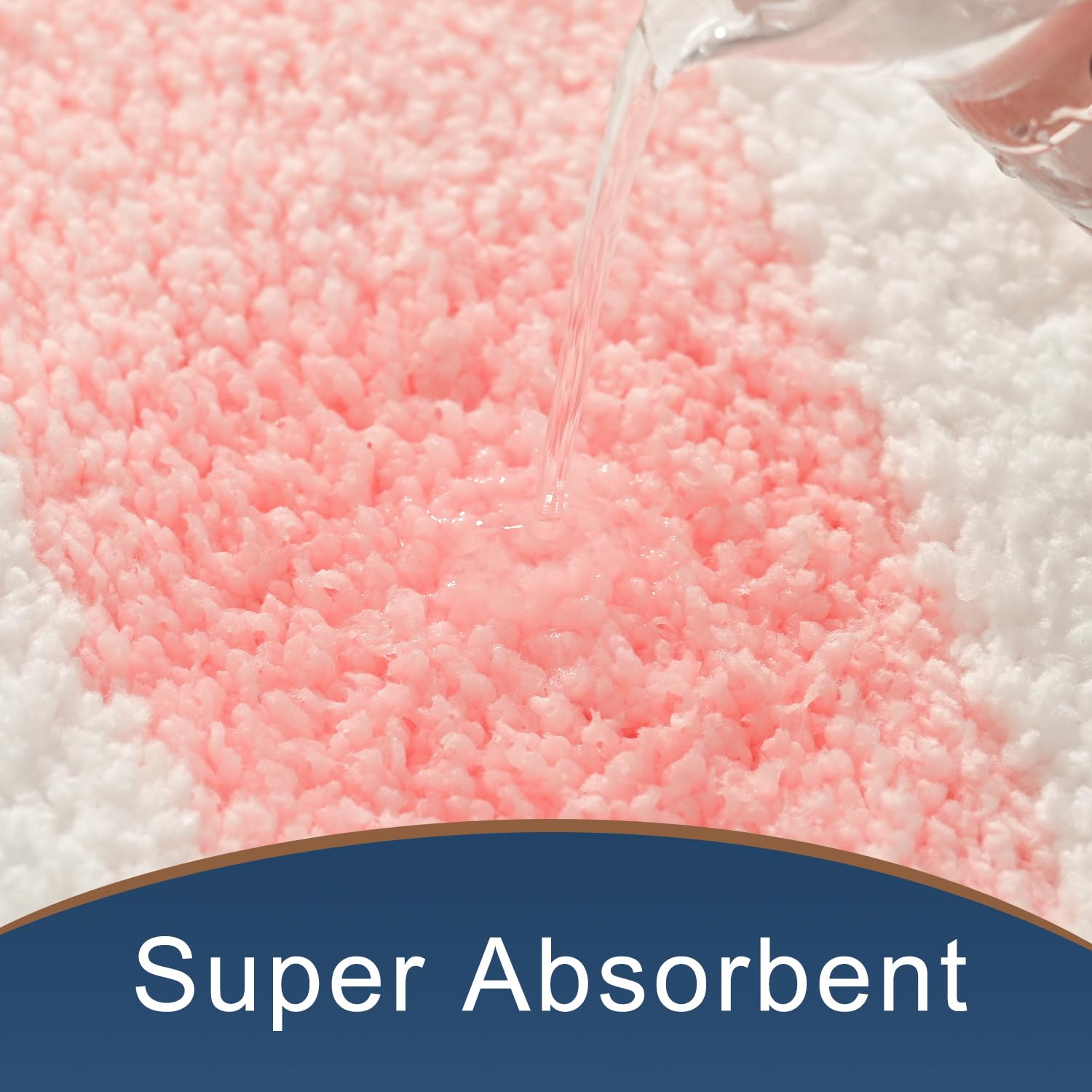 Anybar Bathroom Rugs Pink and White Bath Mats for Bathroom Non Slip Floor Mat  Thick Soft Shaggy Bath Rug Cute Bathroom Deocr  Super Absorbent Bathmat Machine Washable Carpet for Shower  20 x 32