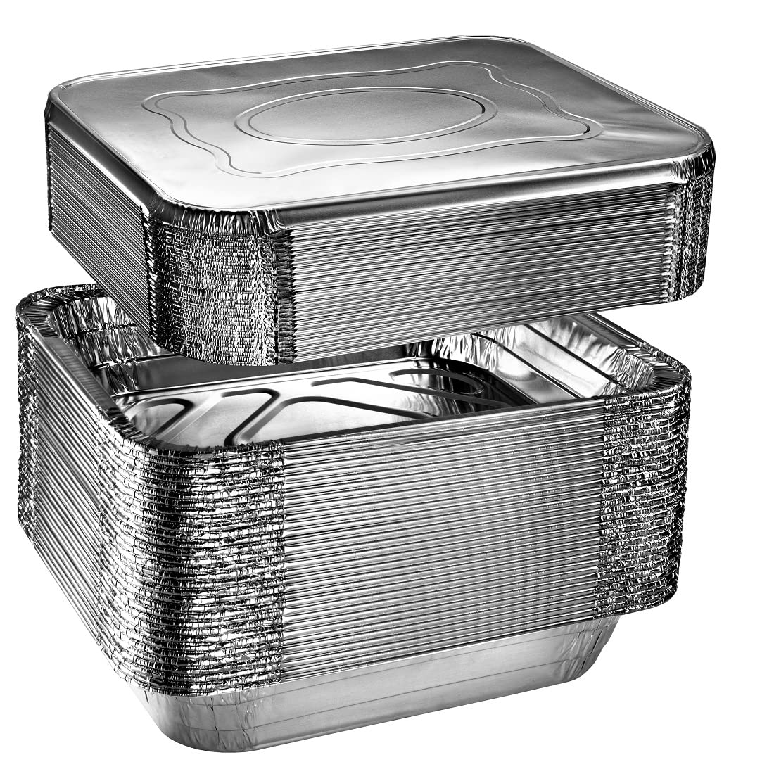 Aluminum Pans With Lids 9x13 Disposable Foil Pans With Lids  Half Size Deep Steam Table Pans With Covers  Tin Foil Pans 20 Sets