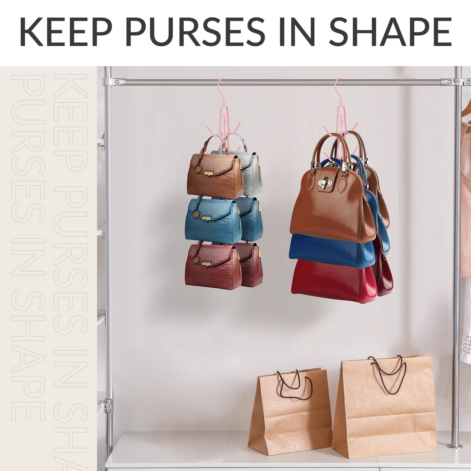 Zedodier Purse Hanger Organizer For Closet, Hanging Bag Holder, Keeping Purses Visible And In Good Condition, Metal Handbag Stor