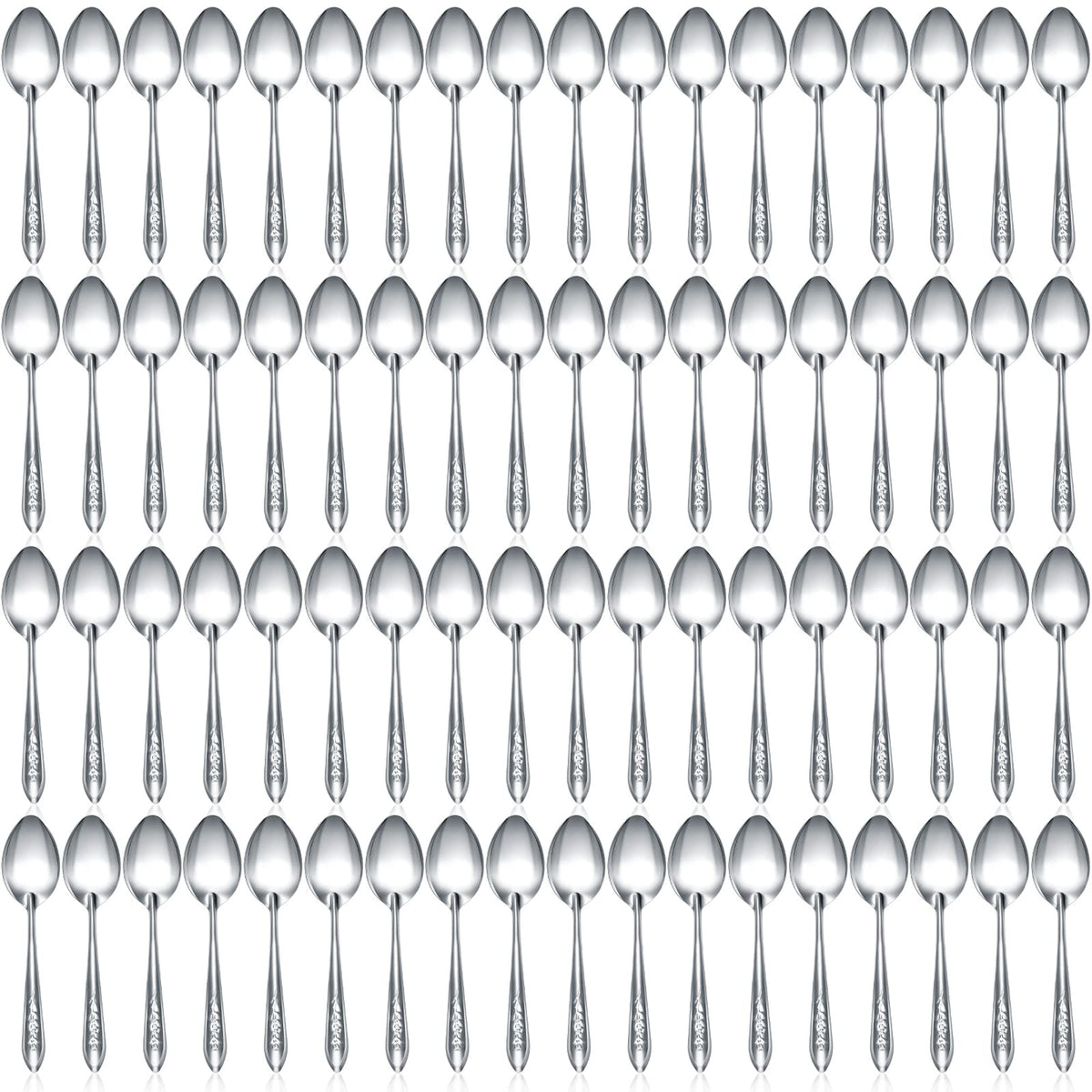 100 Pieces Dinner Spoons Set 6.69 Inches Silverware Spoons Bulk Stainless Steel Tablespoons Food Grade Spoon For Home Restaurant