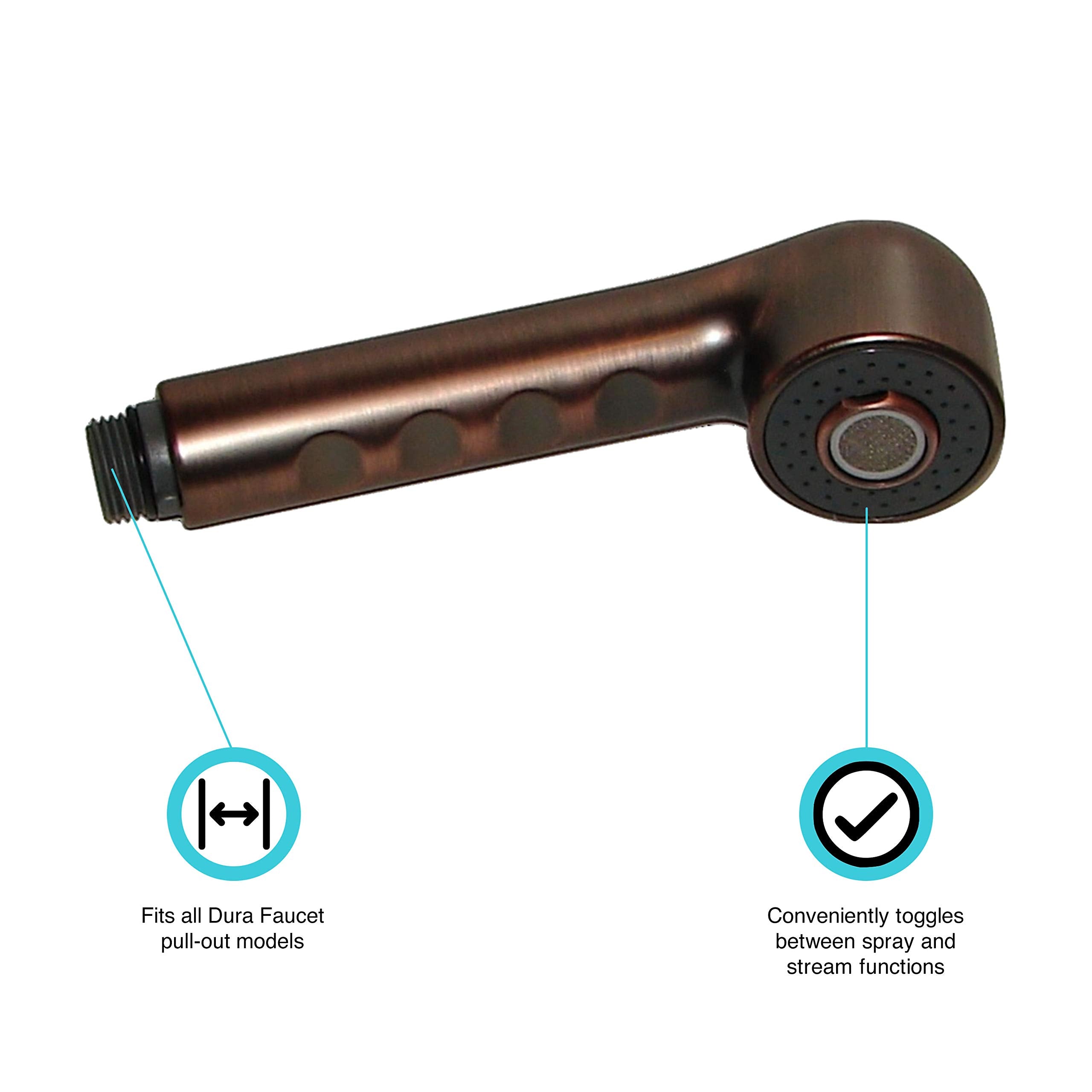 Dura Faucet Df-Rk800-Orb Rv Kitchen Faucet Pull-Out Sprayer Replacement (Oil Rubbed Bronze)