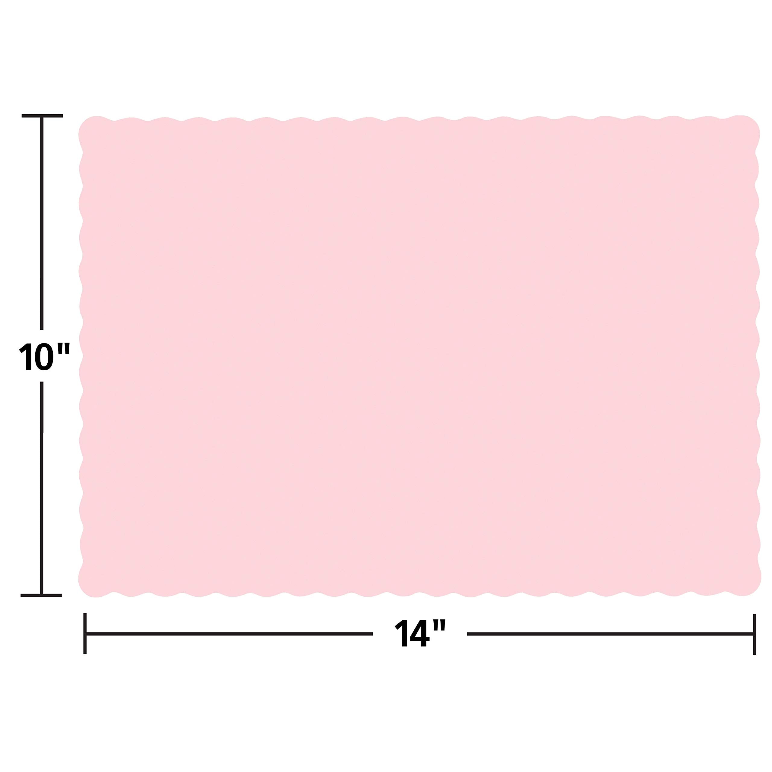 Hoffmaster 310558 Paper Placemat, 13-1/2'' Length X 9-1/2'' Width, Scalloped Edge, Pink (Case Of 1000)