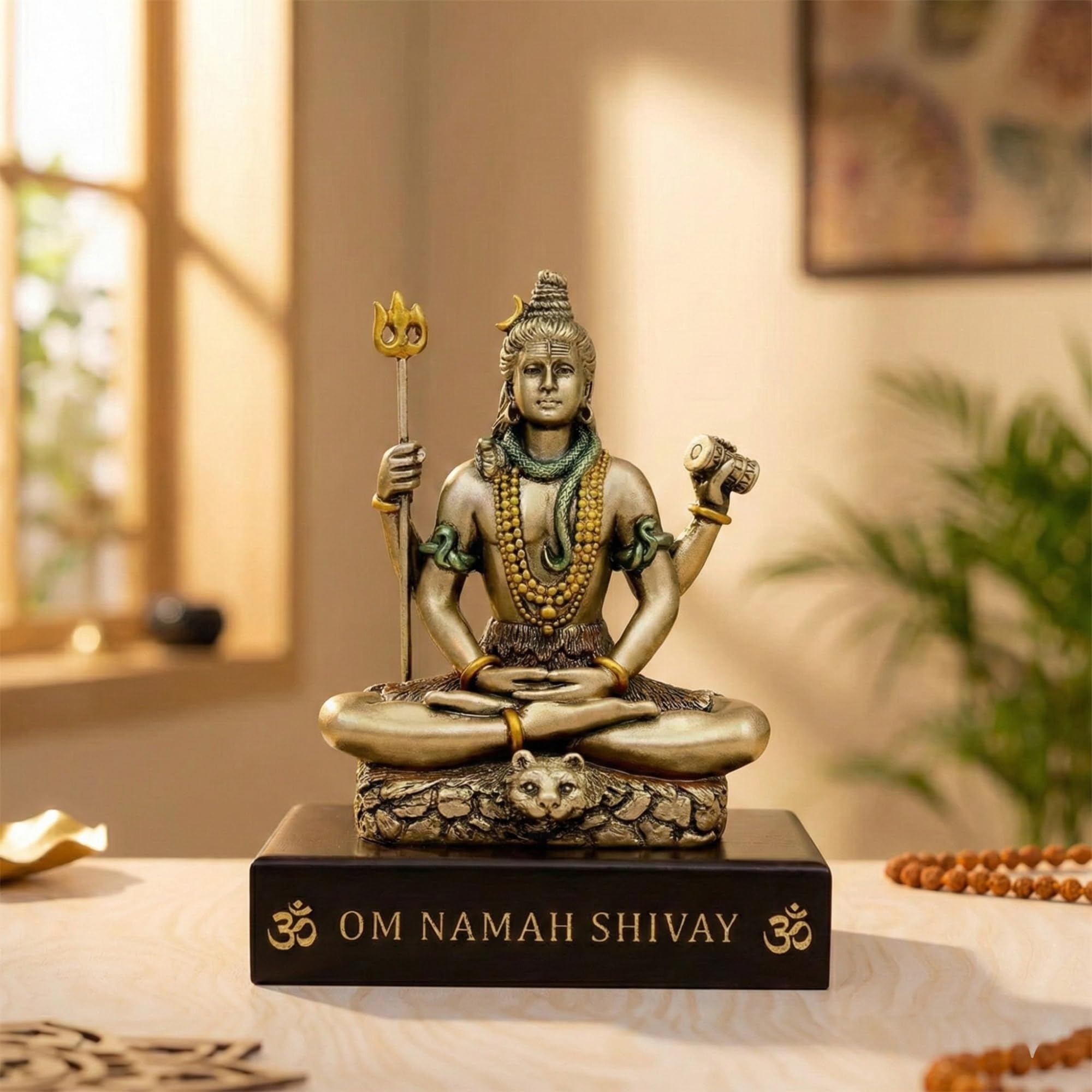 Ecraftindia Resin Lord Shiva Idol For Home Temple Car Dashboard Pooja Puja Room | Om Namah Shivaya Lord Shiva Statue Murti God I