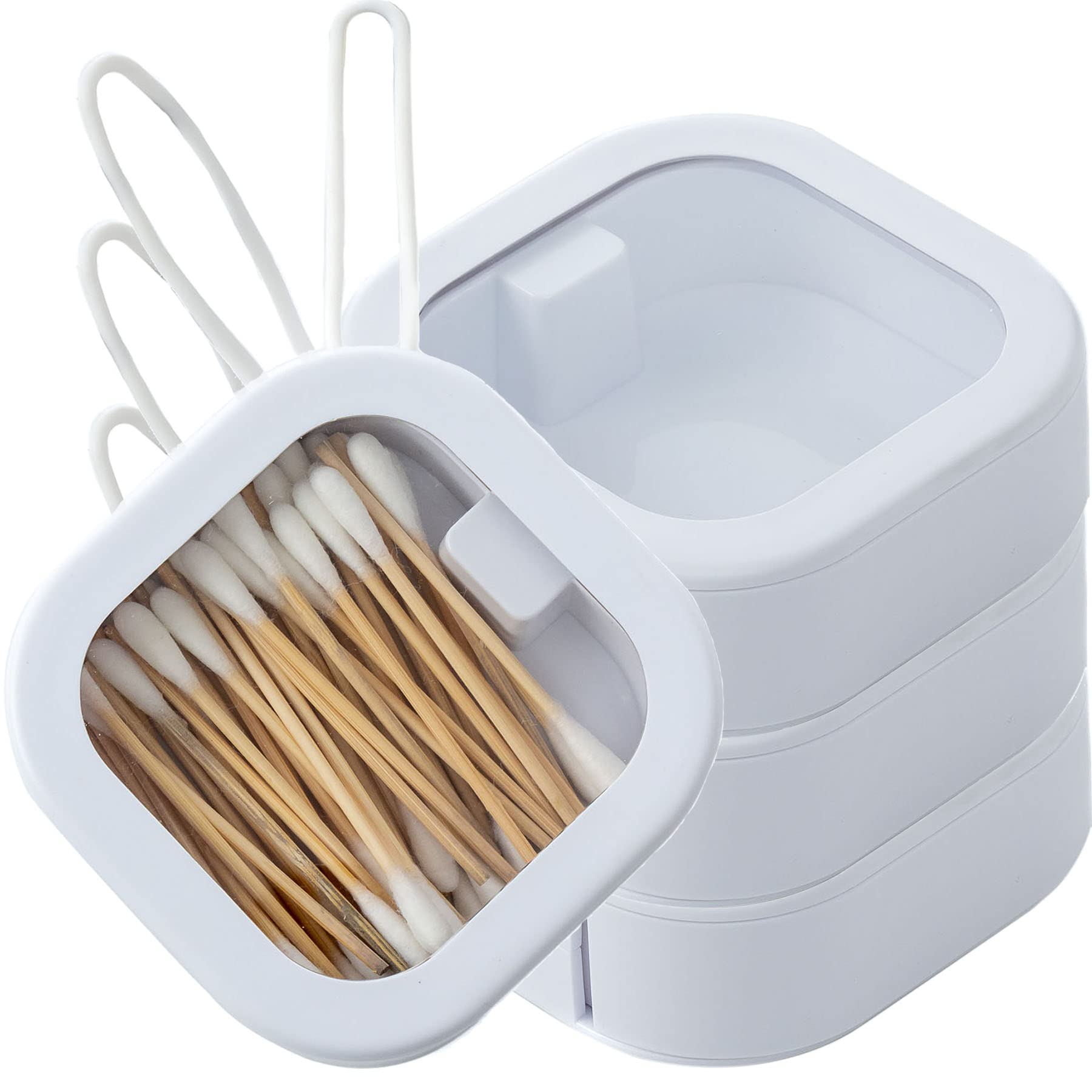 4Pcs Hair Tie Organizer,Portable Travel Qtip Holder,Bathroom Storage Organizer Qtip Dispenser Cotton Swabs Dispenser Kids Hair A