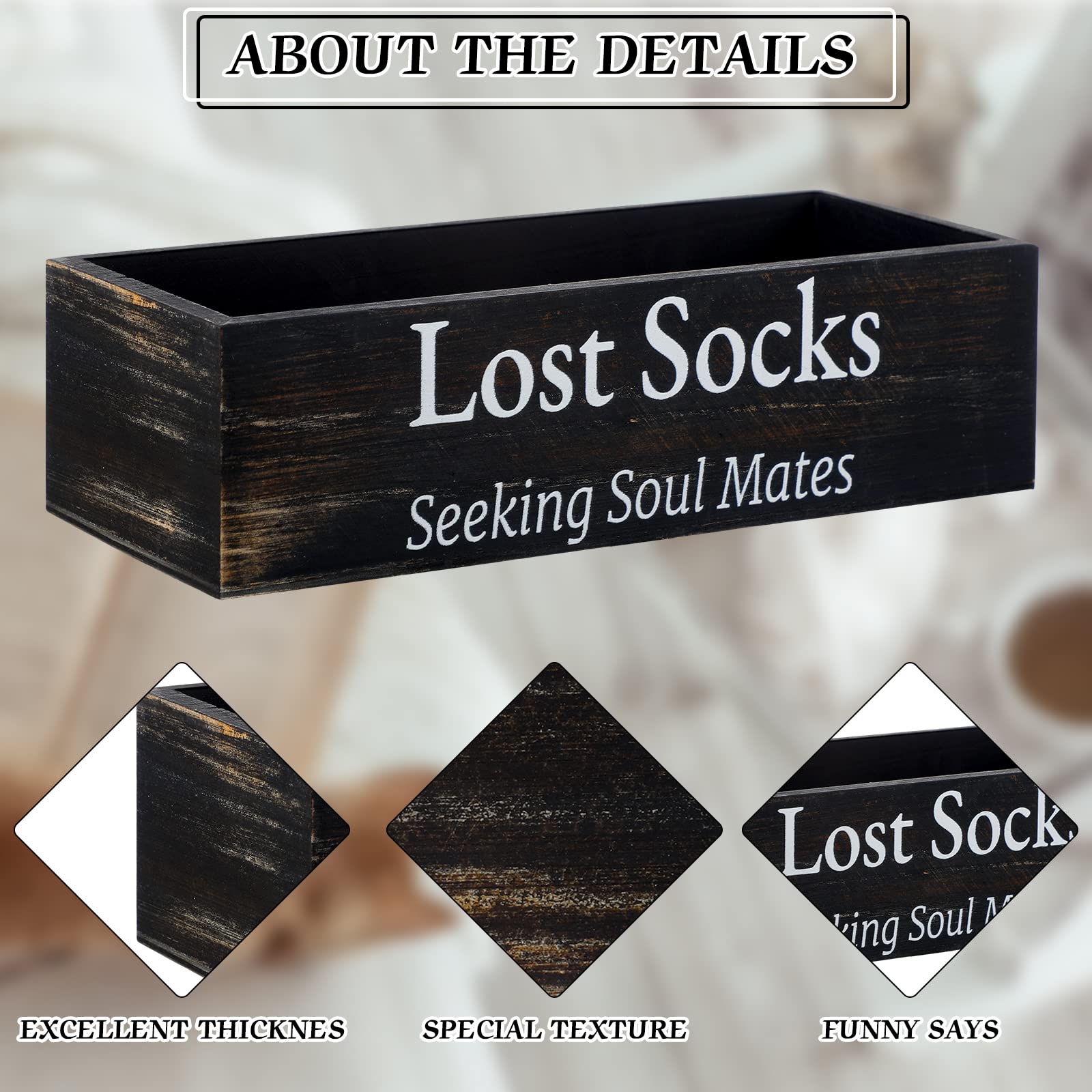 Farmhouse Lost Socks Basket Wooden Missing Sock Basket Laundry Room Organization Rustic Farmhouse Decor Funny Lost Socks Laundry