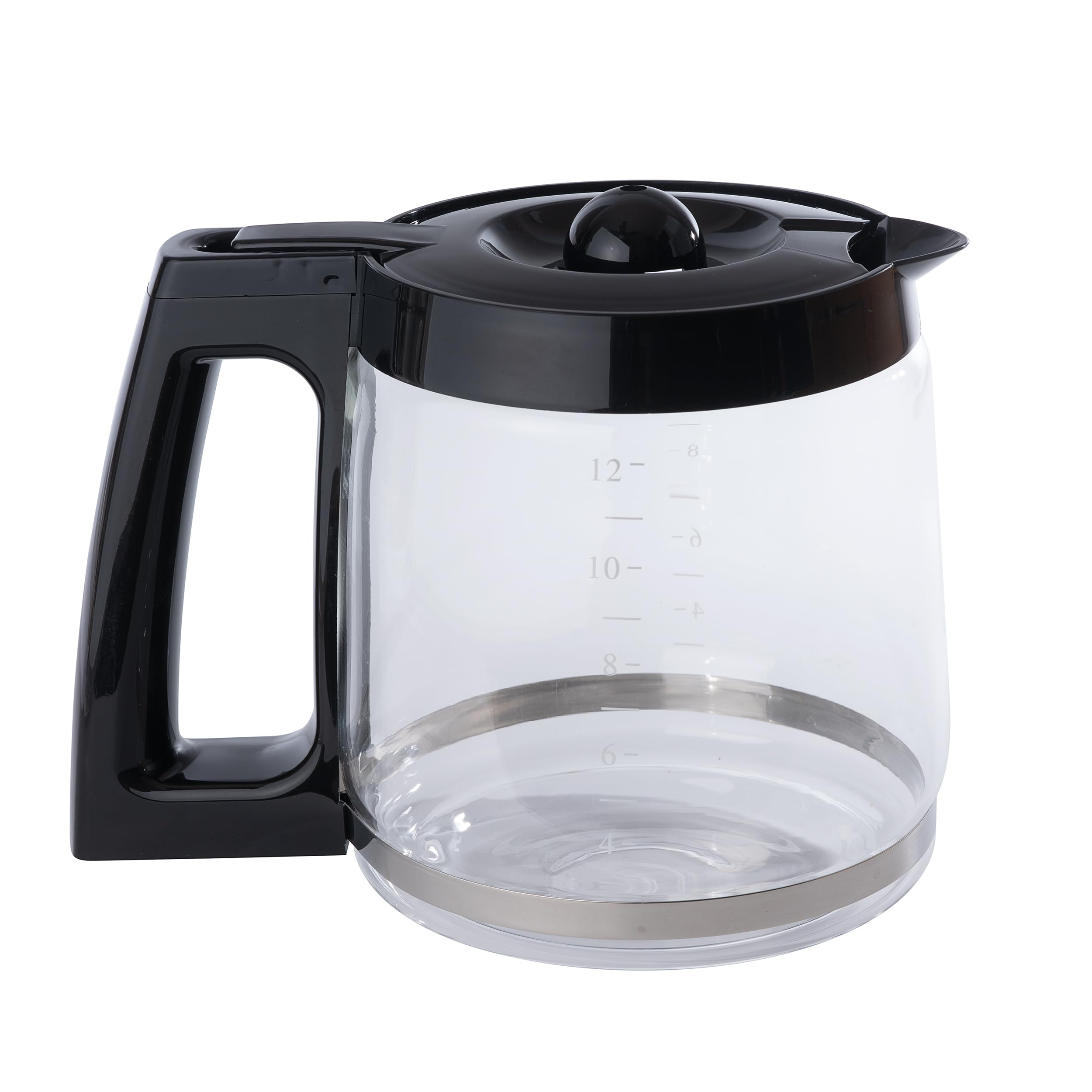Replacement 12-Cup Glass Carafe for Cuisinart Coffee Maker (fits DCC-1200PRC CHW-12, CHW-12P1, DCC-1100BK, DCC-1200, DCC-2650, D